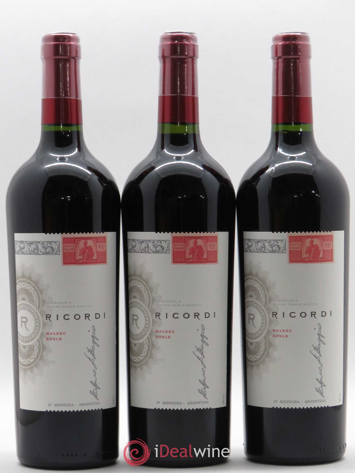 Mendoza Roble Rocordi 2015 - Lot de 3 bouteilles - 0