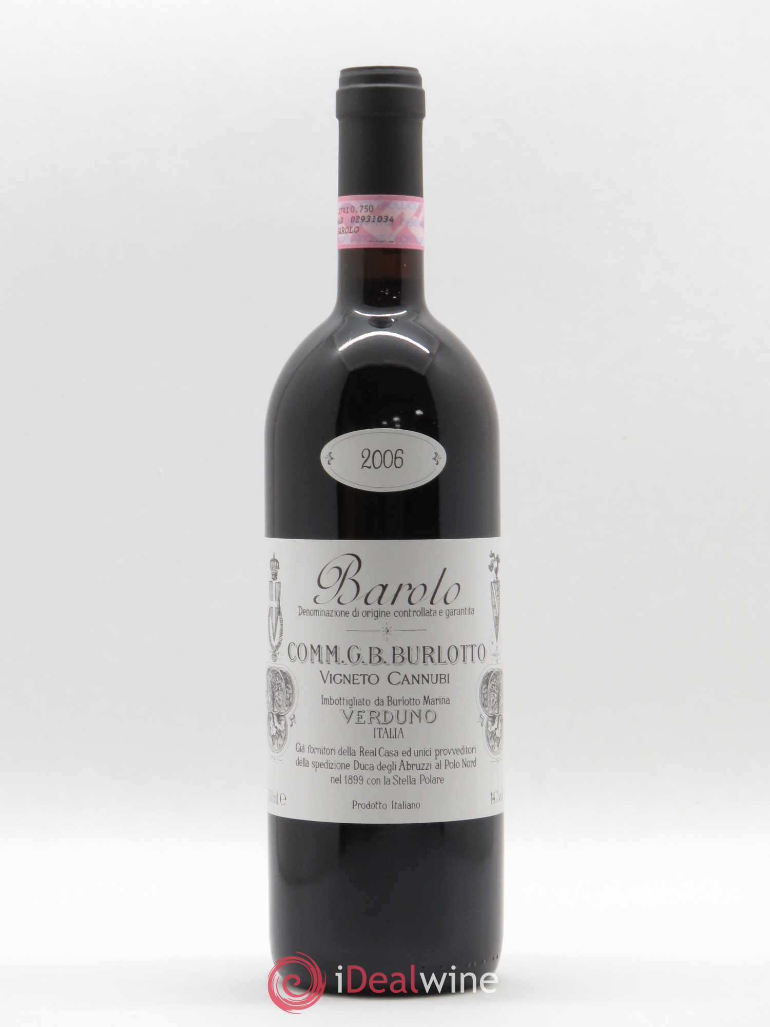 Barolo DOCG Cannubi Comm. Giovan Battista Burlotto 2006 - Lot de 1 bouteille - 0