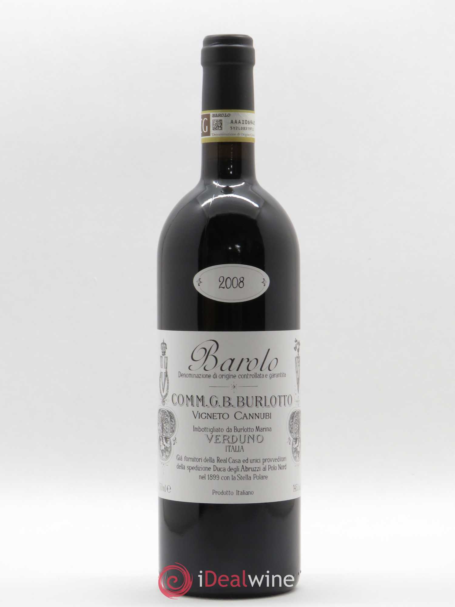 Barolo DOCG Cannubi Comm. Giovan Battista Burlotto 2008 - Lot de 1 bouteille - 0
