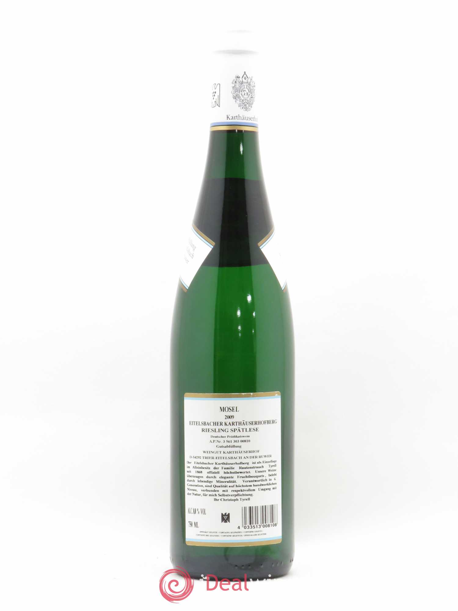 Riesling Weingut Eitelsbacher Karthäuserhofberg Spätlese 2009 - Posten von 1 Flasche - 1