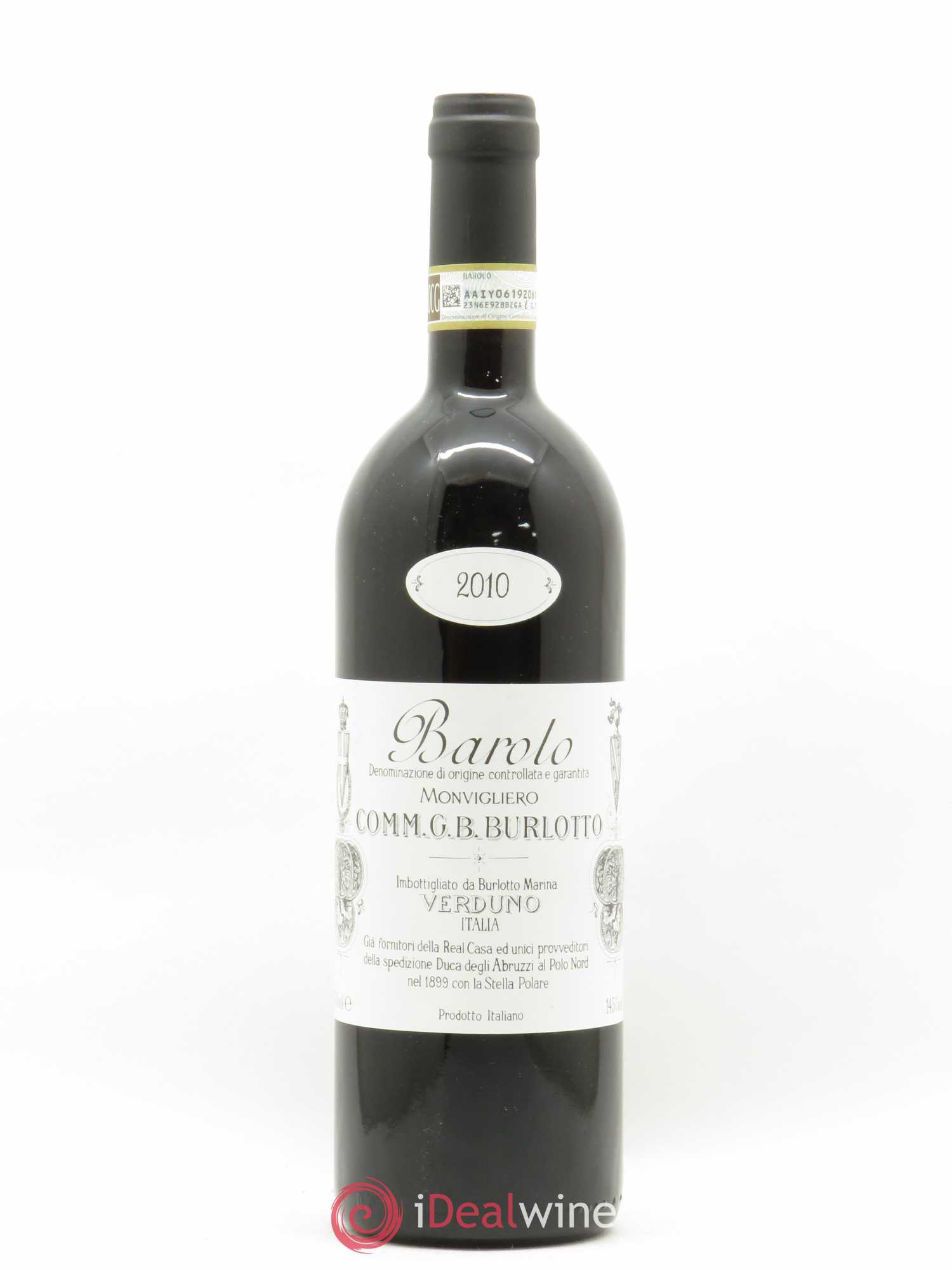 Barolo DOCG Monvigliero Comm. Giovan Battista Burlotto 2010 - Lot de 1 bouteille - 0