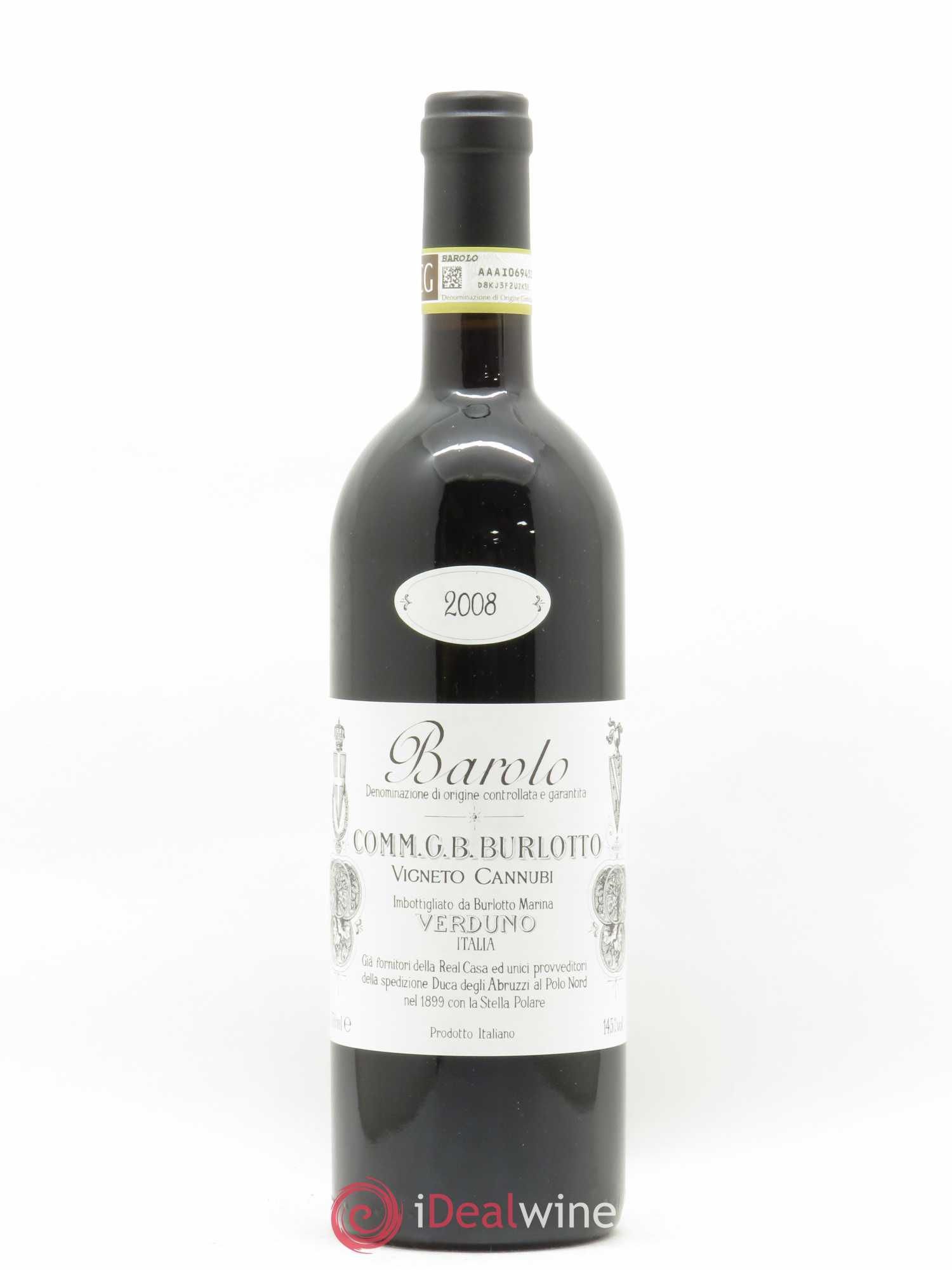 Barolo DOCG Cannubi Comm. Giovan Battista Burlotto 2008 - Lot de 1 bouteille - 0