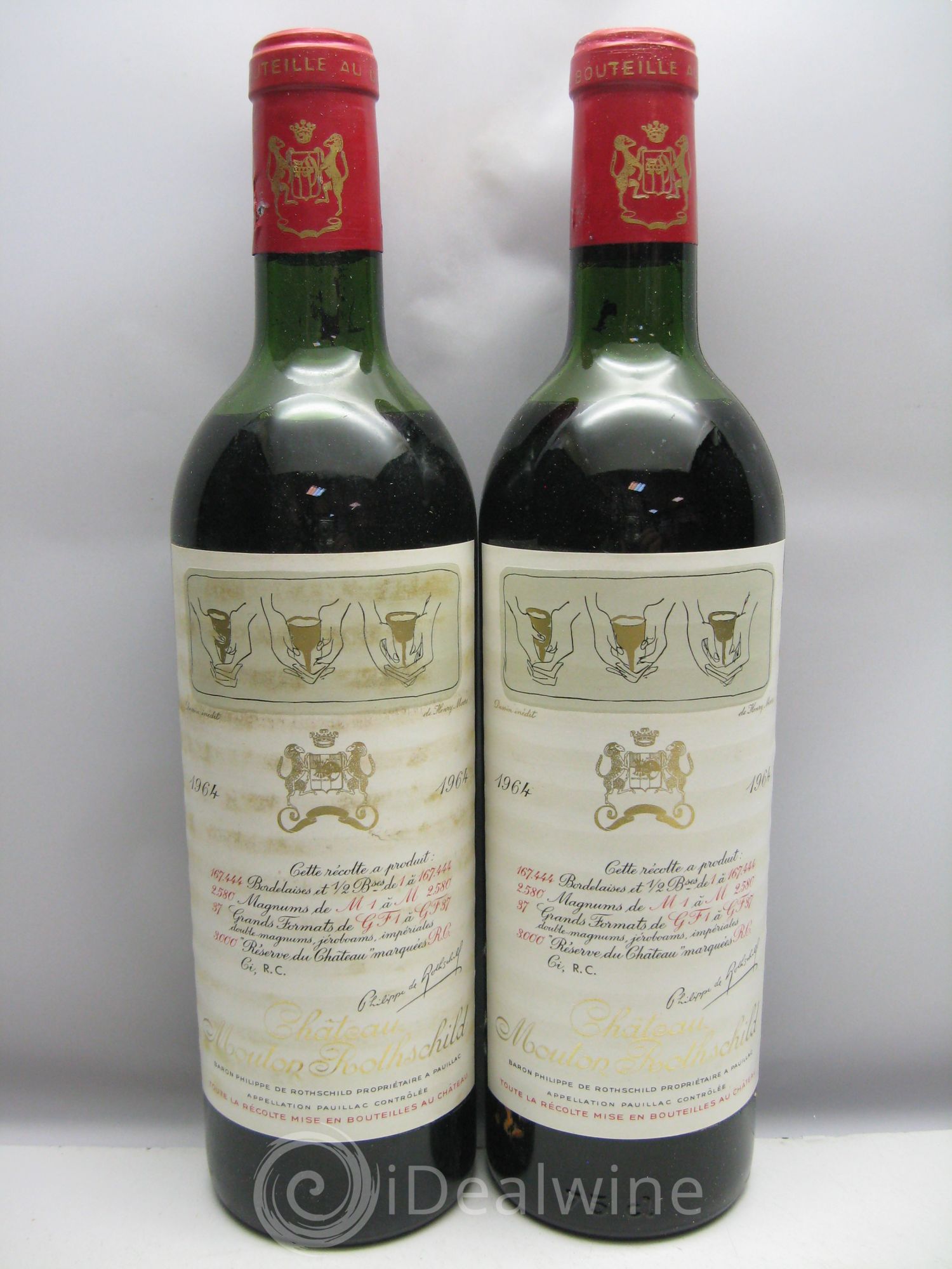 Château Mouton Rothschild 1er Grand Cru Classé 1964 - Lot de 6 bouteilles - 2