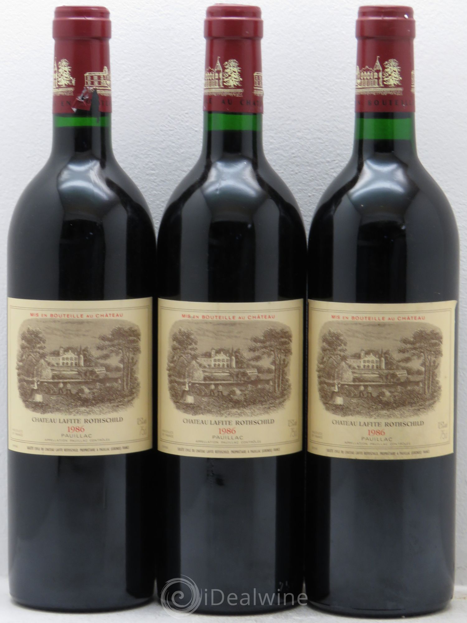 Château Lafite Rothschild 1er Grand Cru Classé 1986 - Lot de 3 bouteilles - 0
