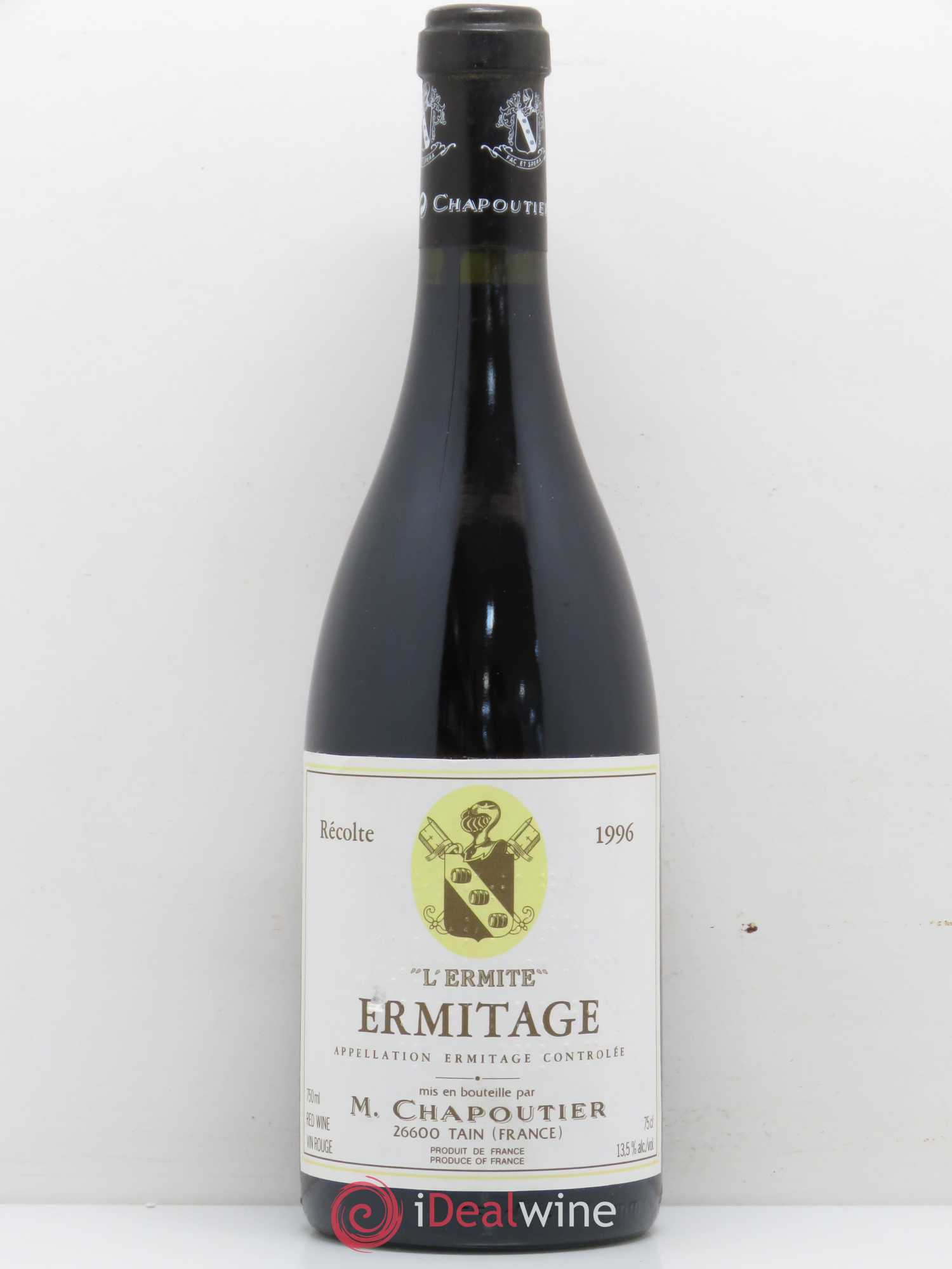 Hermitage Ermitage l'Ermite Chapoutier 1996 - Lot de 1 bouteille - 0