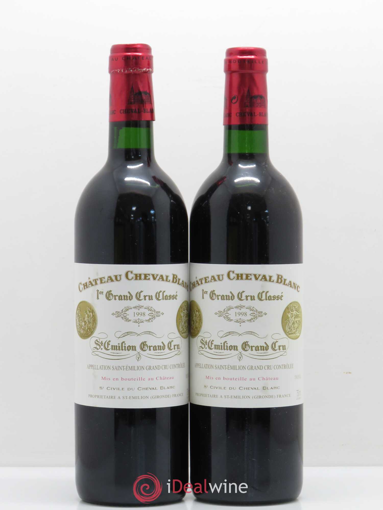 Château Cheval Blanc 1er Grand Cru Classé A 1998 - Lot de 2 bouteilles - 0