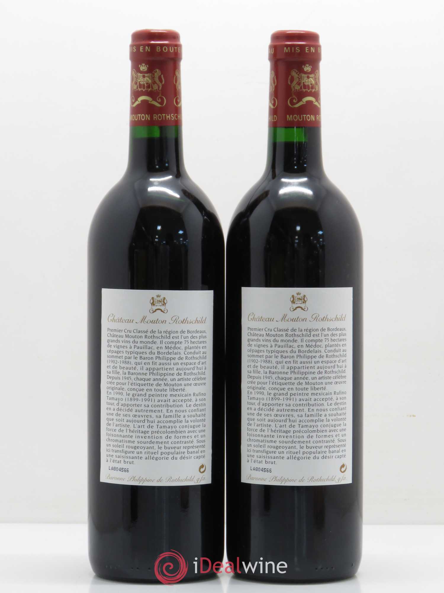 Château Mouton Rothschild 1er Grand Cru Classé 1998 - Lot de 2 bouteilles - 1