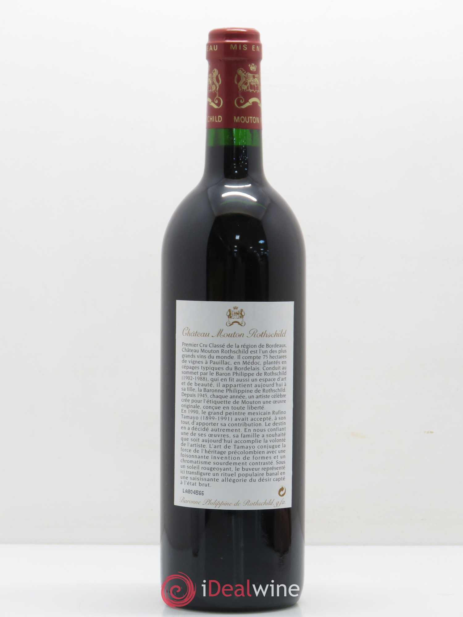Château Mouton Rothschild 1er Grand Cru Classé 1998 - Lot de 1 bouteille - 1