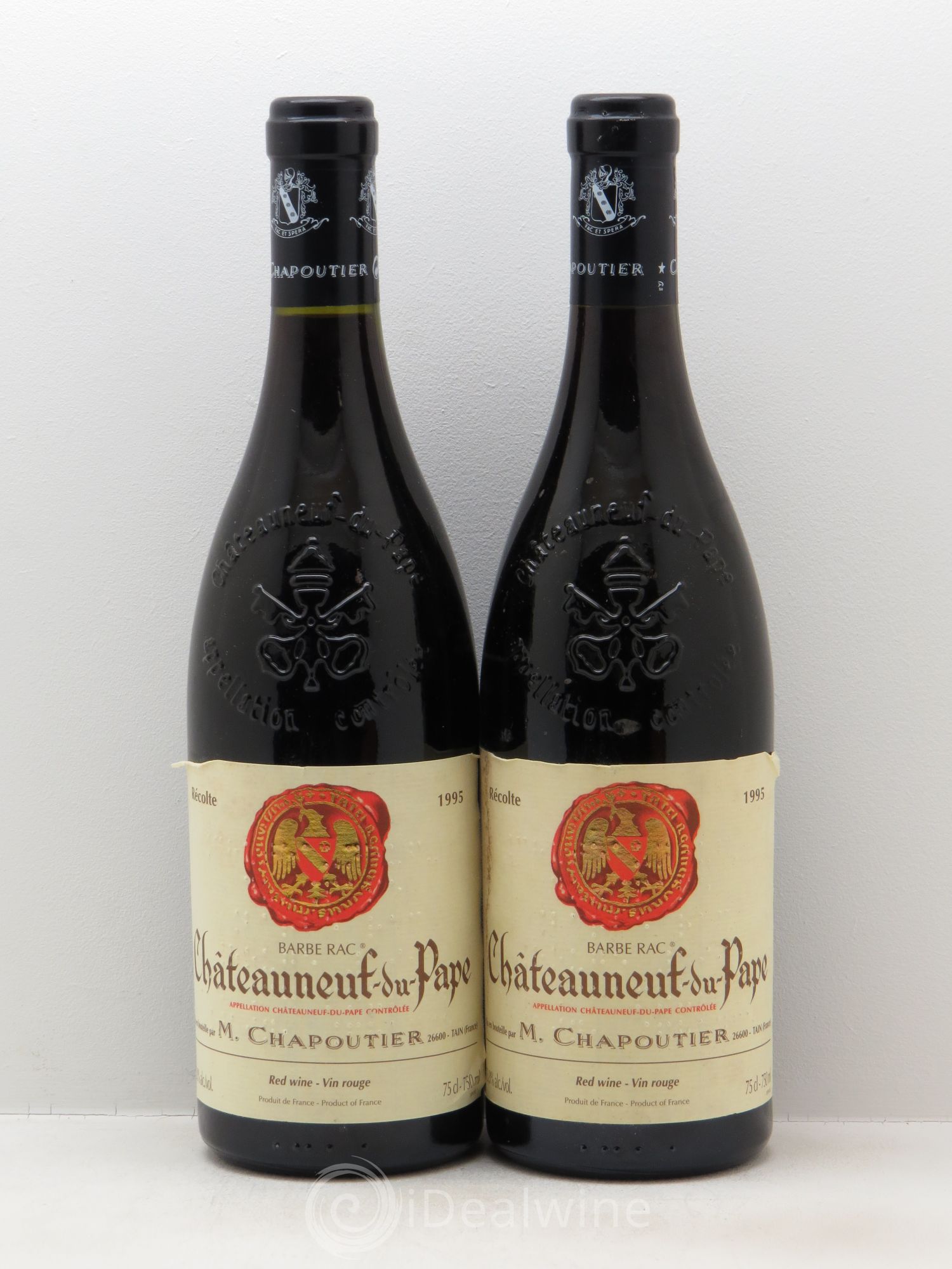 Châteauneuf-du-Pape Barbe Rac Chapoutier 1995 - Posten von 2 Flaschen - 0
