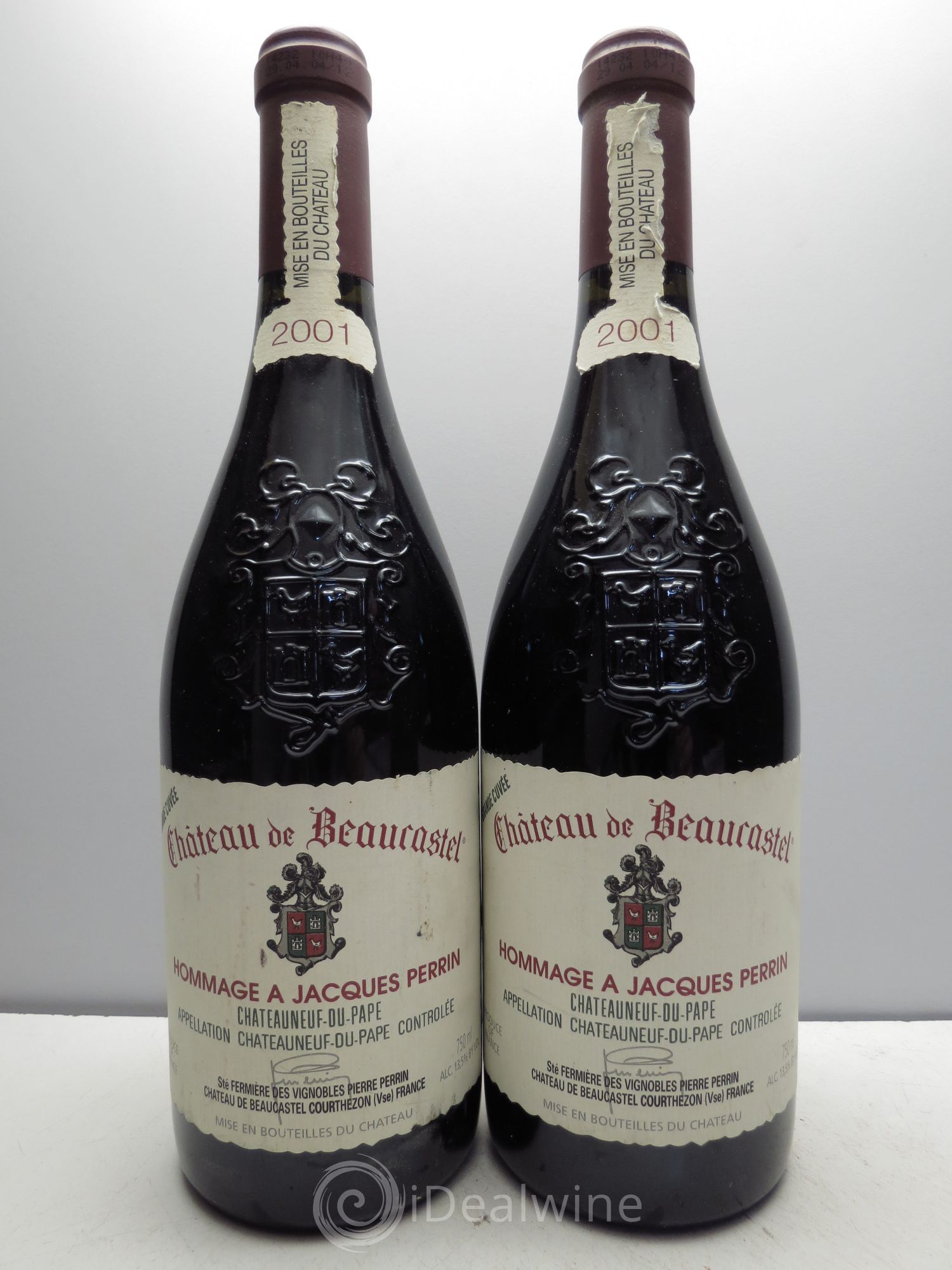 Châteauneuf-du-Pape Château de Beaucastel Hommage à Jacques Perrin Famille Perrin 2001 - Lot de 2 bouteilles - 0