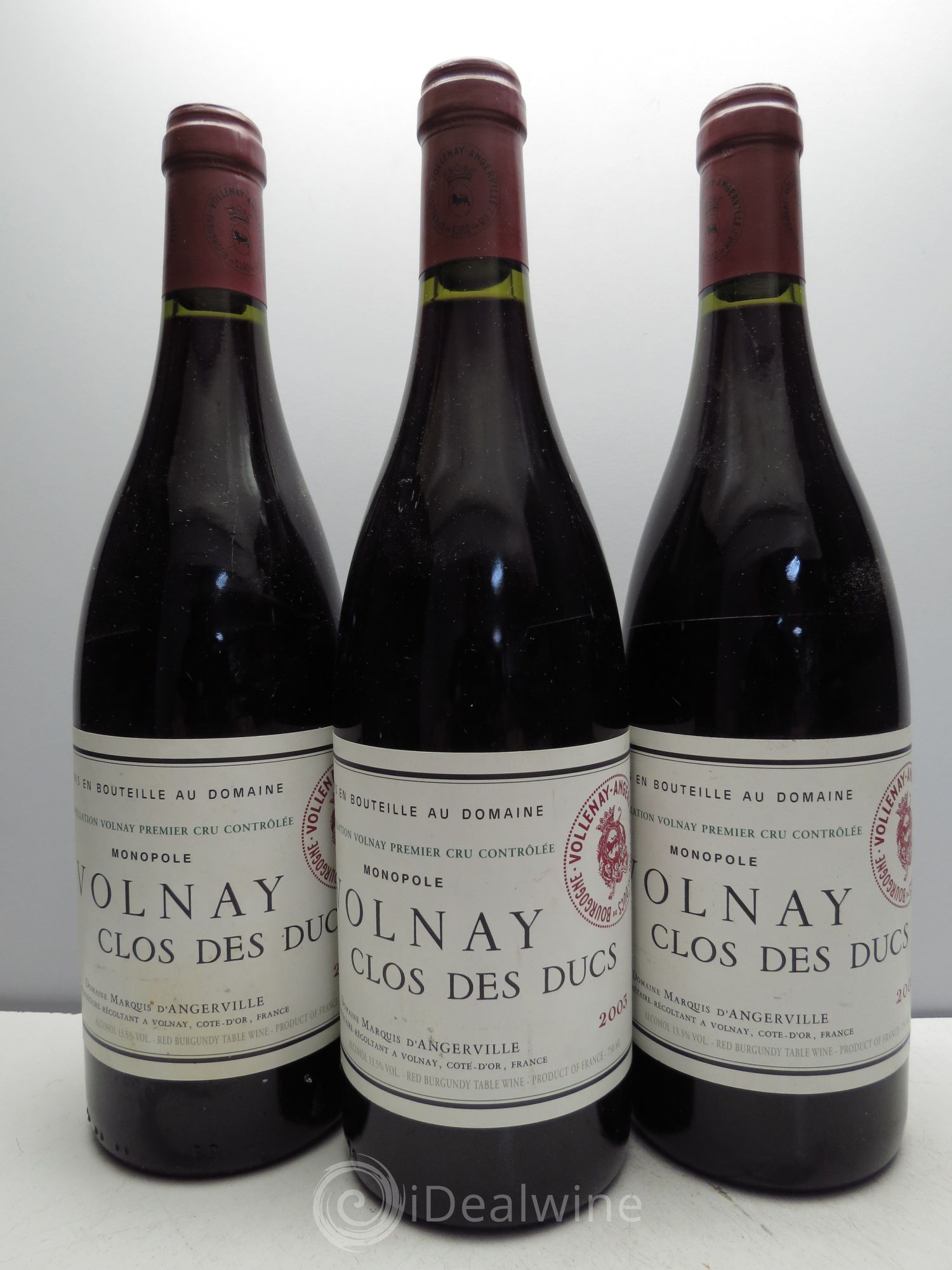 Volnay 1er Cru Clos des Ducs Marquis d'Angerville (Domaine) 2003 - Lot de 3 bouteilles - 0