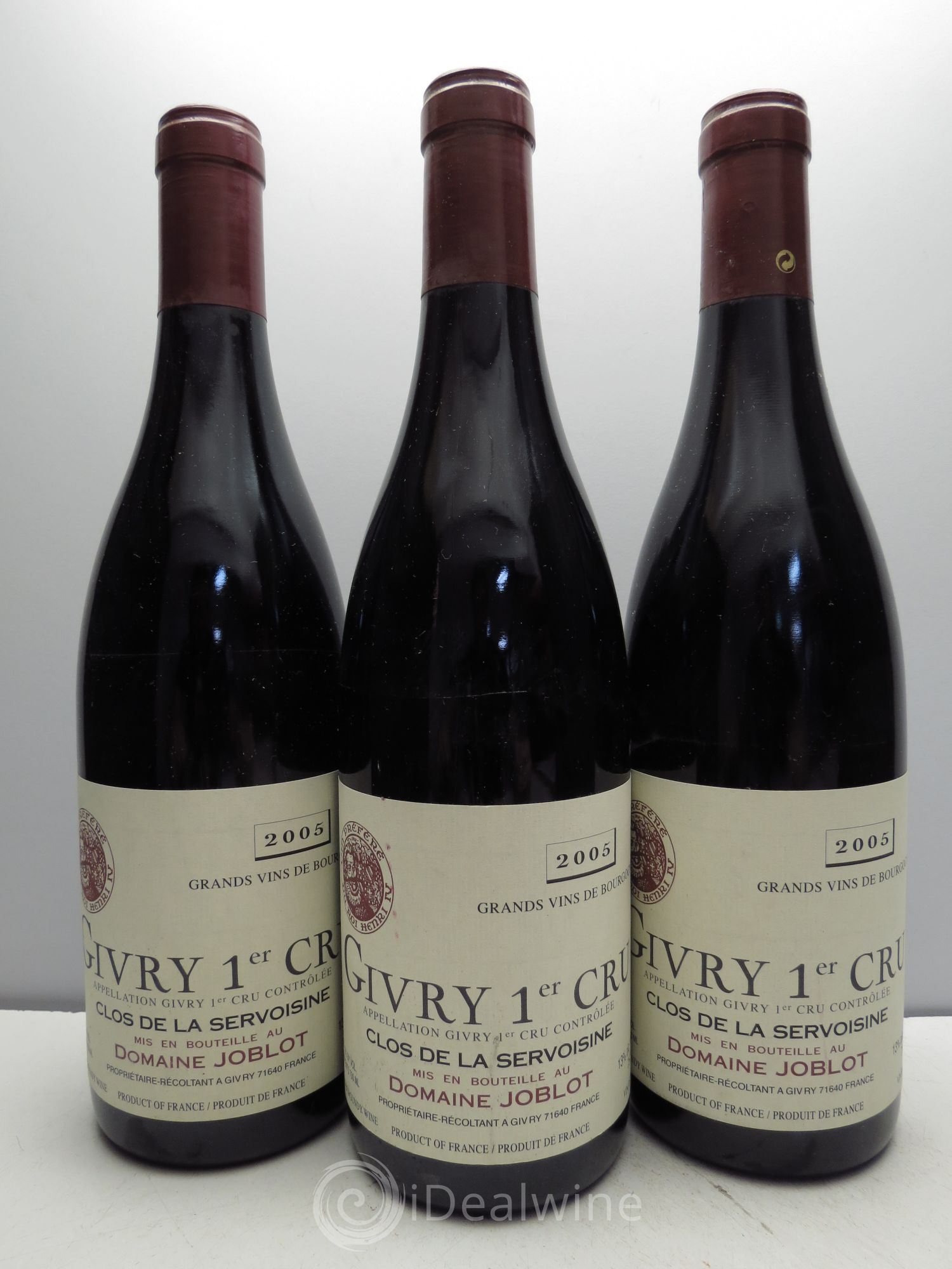 Givry 1er Cru Servoisine Joblot (Domaine) 2005 - Lot de 3 bouteilles - 0