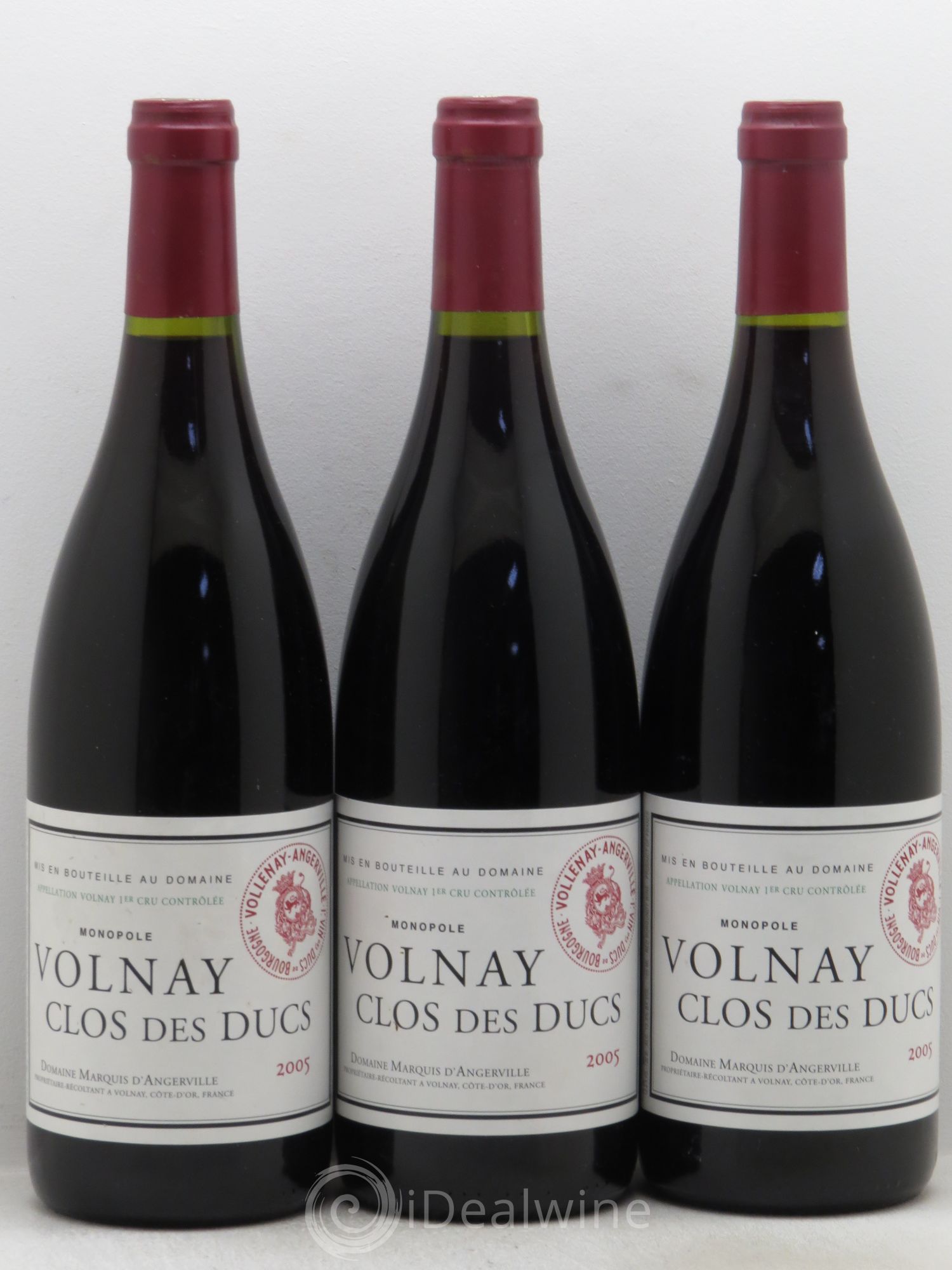 Volnay 1er Cru Clos des Ducs Marquis d'Angerville (Domaine) 2005 - Lot de 3 bouteilles - 0