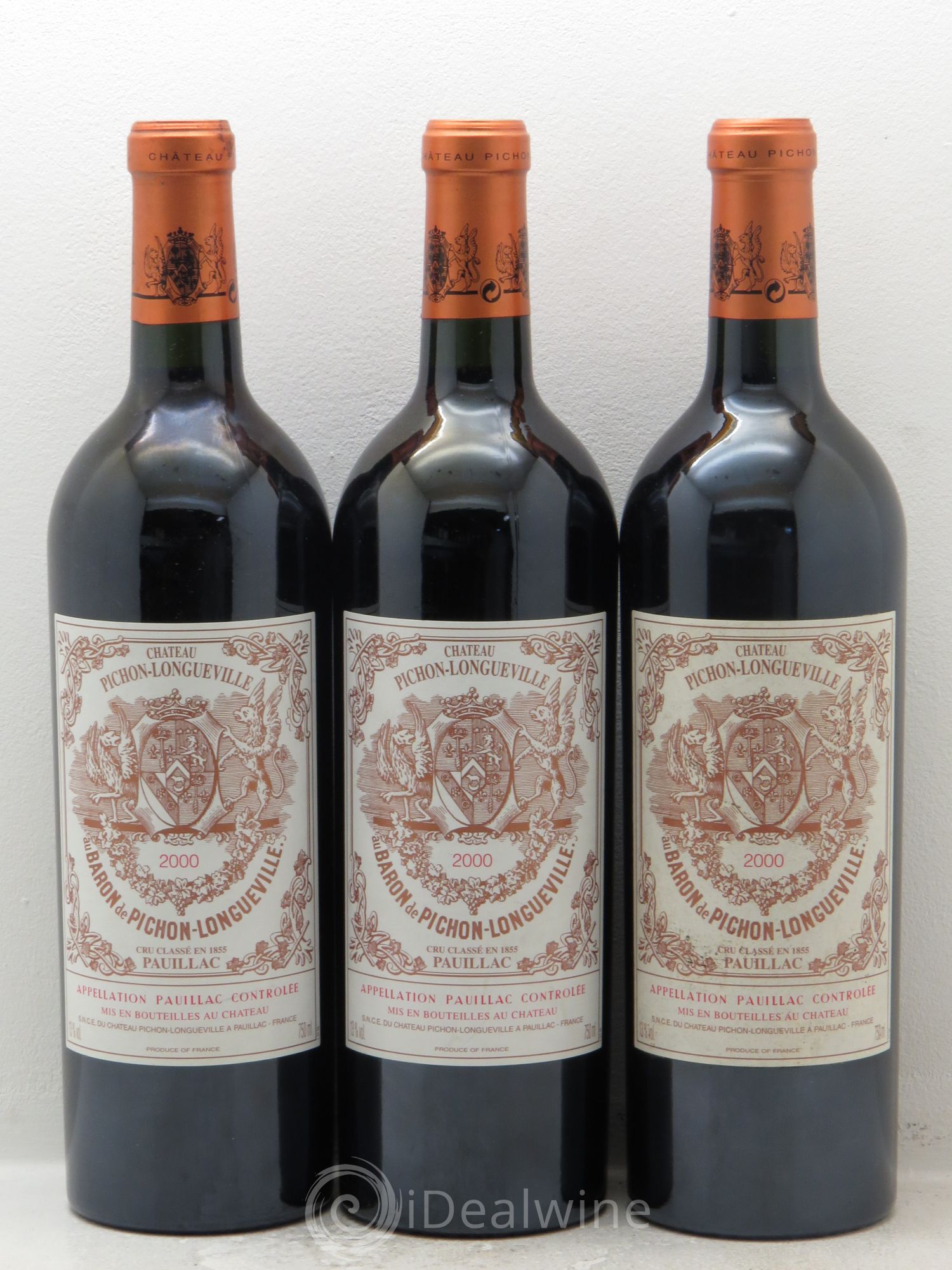 Pichon Longueville Baron 2ème Grand Cru Classé 2000 - Lot de 3 bouteilles - 0
