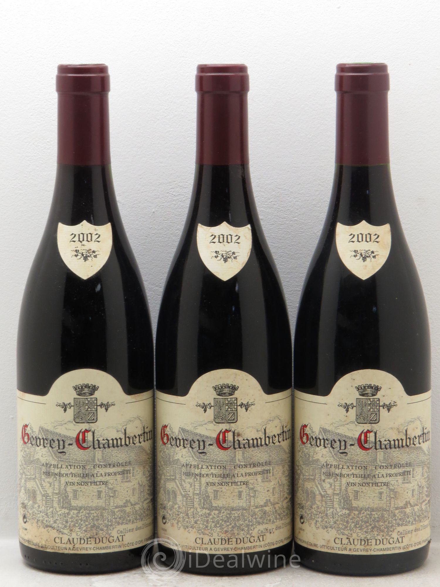 Gevrey-Chambertin Claude Dugat 2002 - Lot de 3 bouteilles - 0