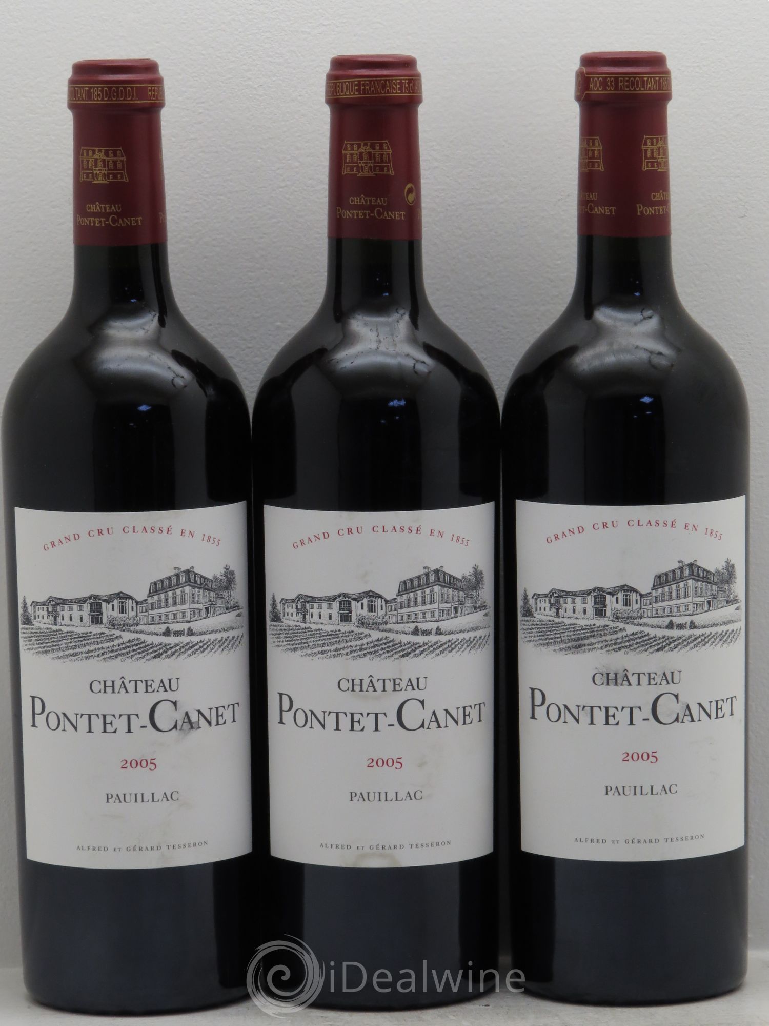 Château Pontet Canet 5ème Grand Cru Classé 2005 - Lot de 3 bouteilles - 0