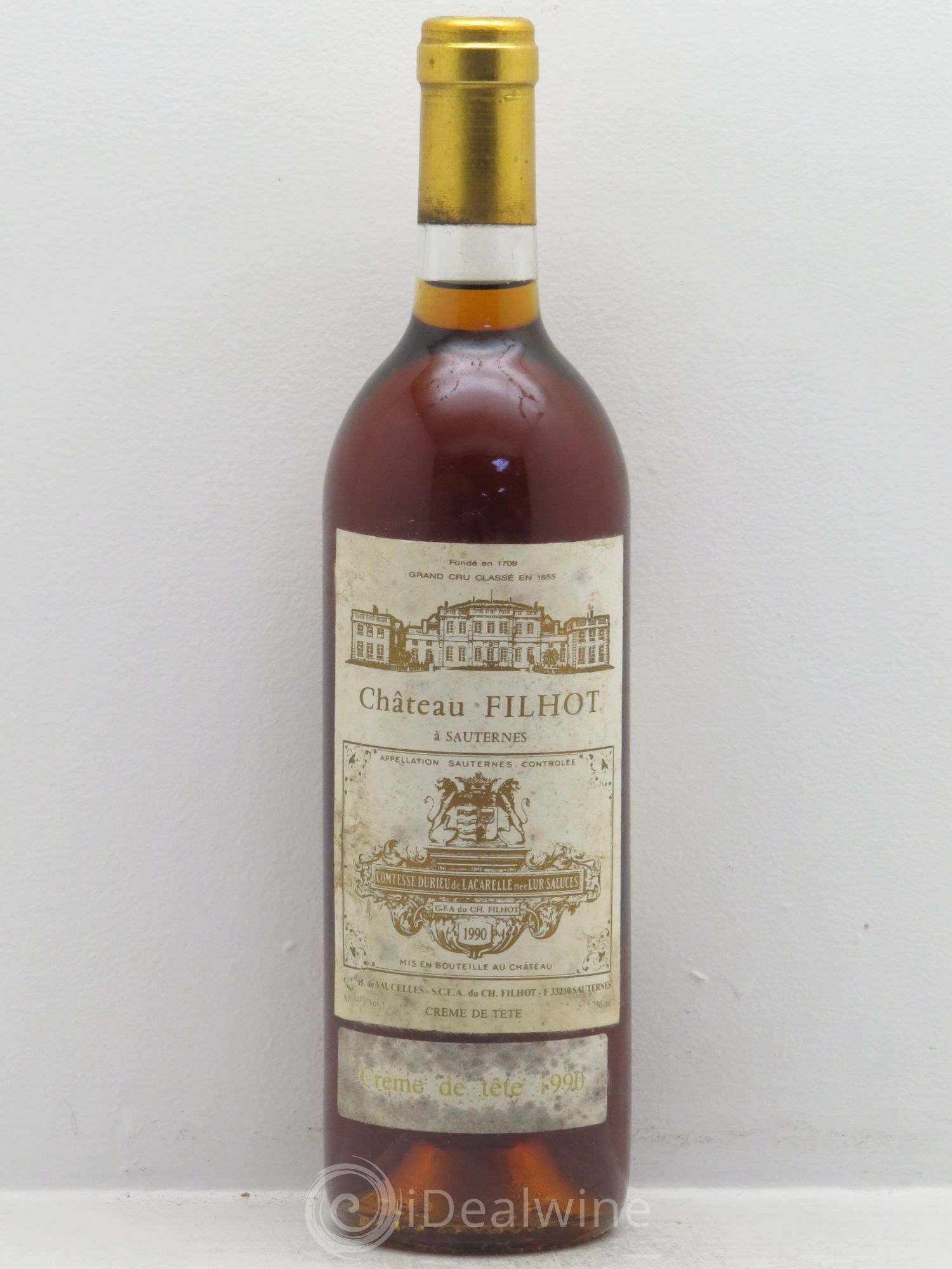 Château Filhot - Crème de Tête 2ème Grand Cru Classé 1990 - Lotto di 1 bottiglia - 0