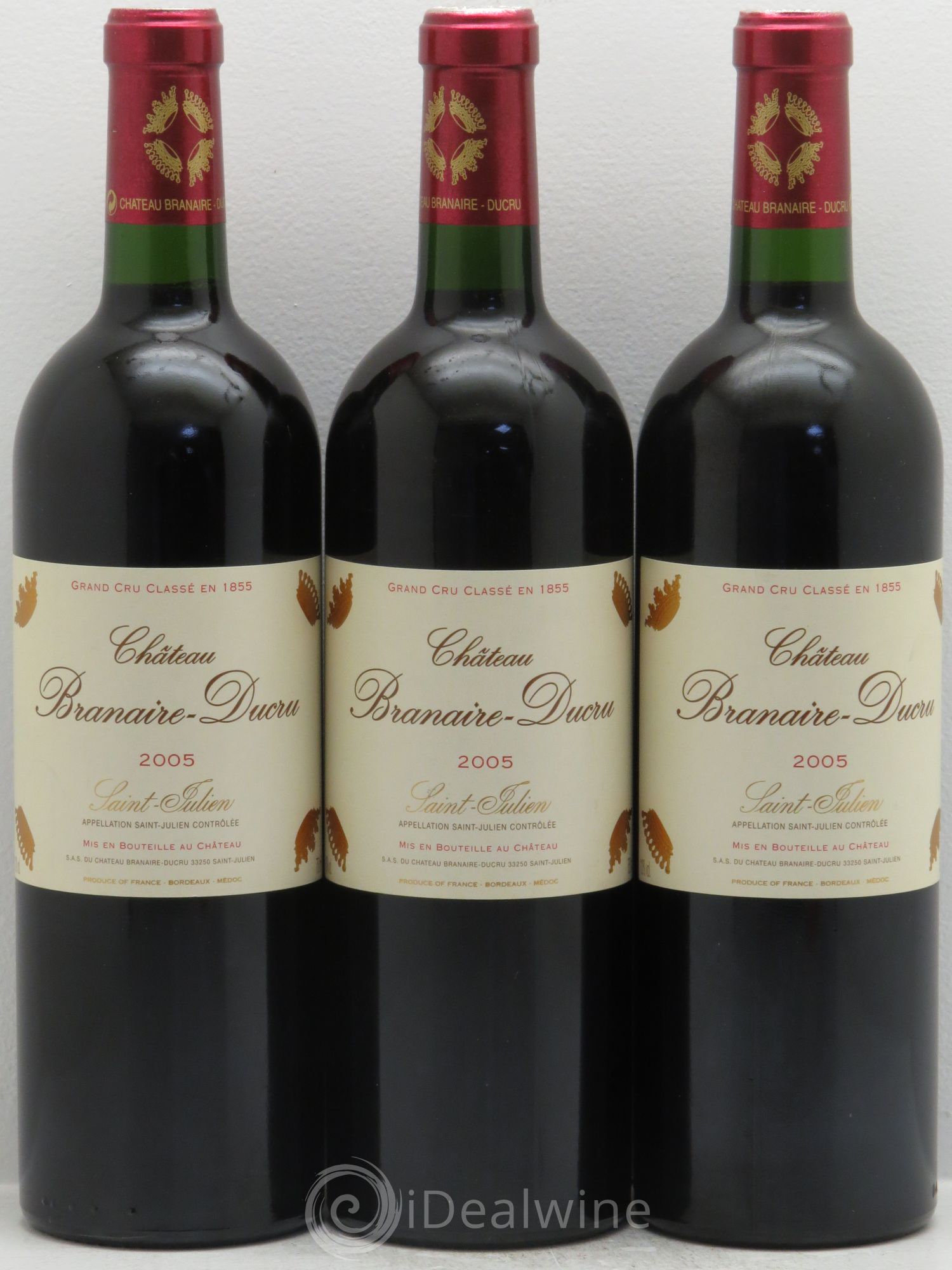 Château Branaire Ducru 4ème Grand Cru Classé 2005 - Lot de 3 bouteilles - 0