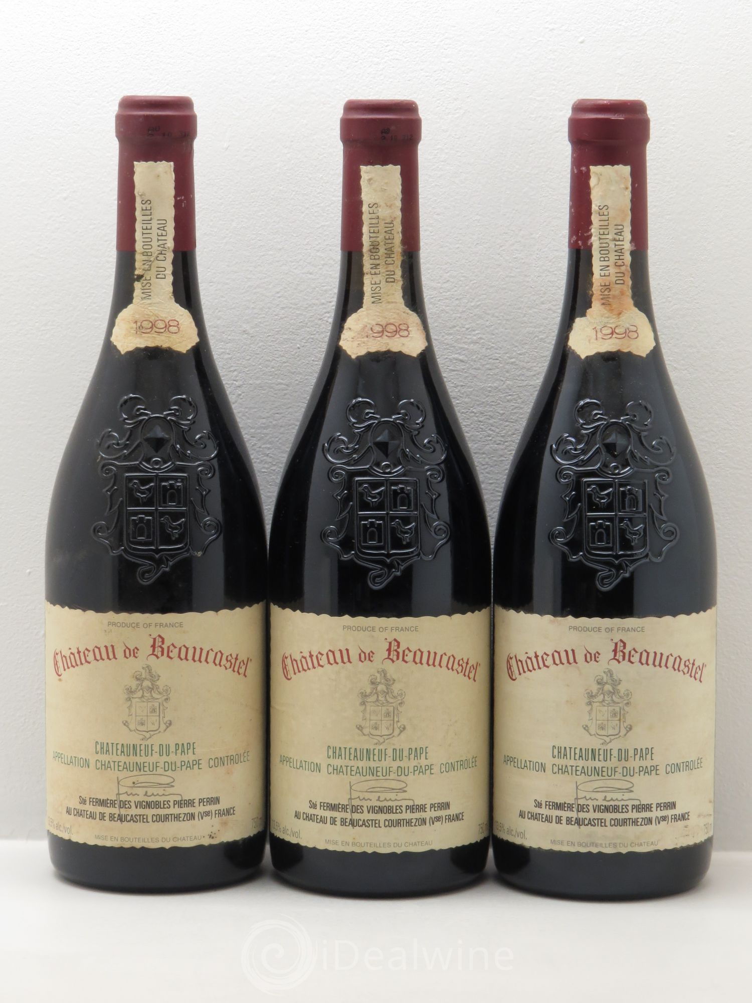 Châteauneuf-du-Pape Château de Beaucastel Famille Perrin 1998 - Lot de 3 bouteilles - 0