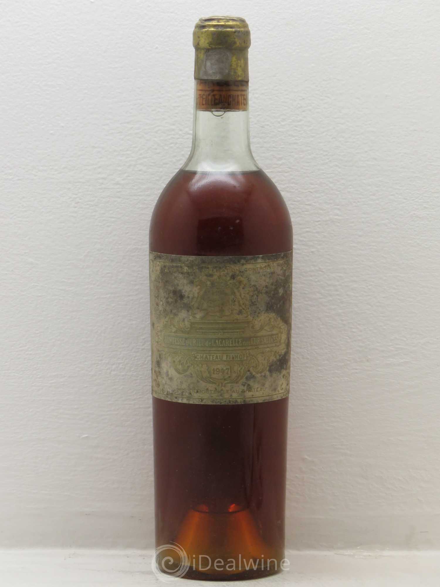 Château Filhot 2ème Grand Cru Classé 1947 - Lotto di 1 bottiglia - 0
