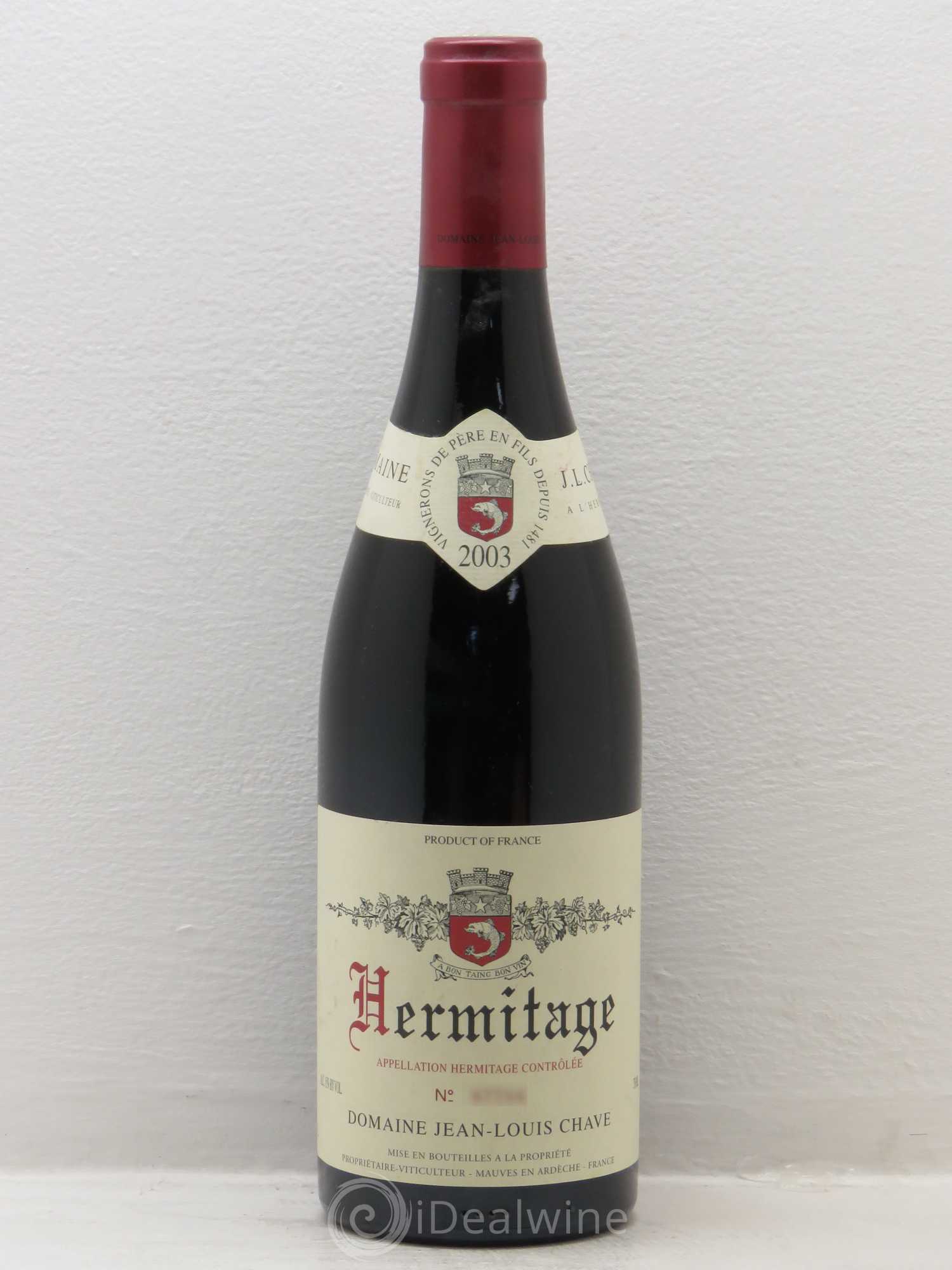 Hermitage Jean-Louis Chave 2003 - Lot de 1 bouteille - 0