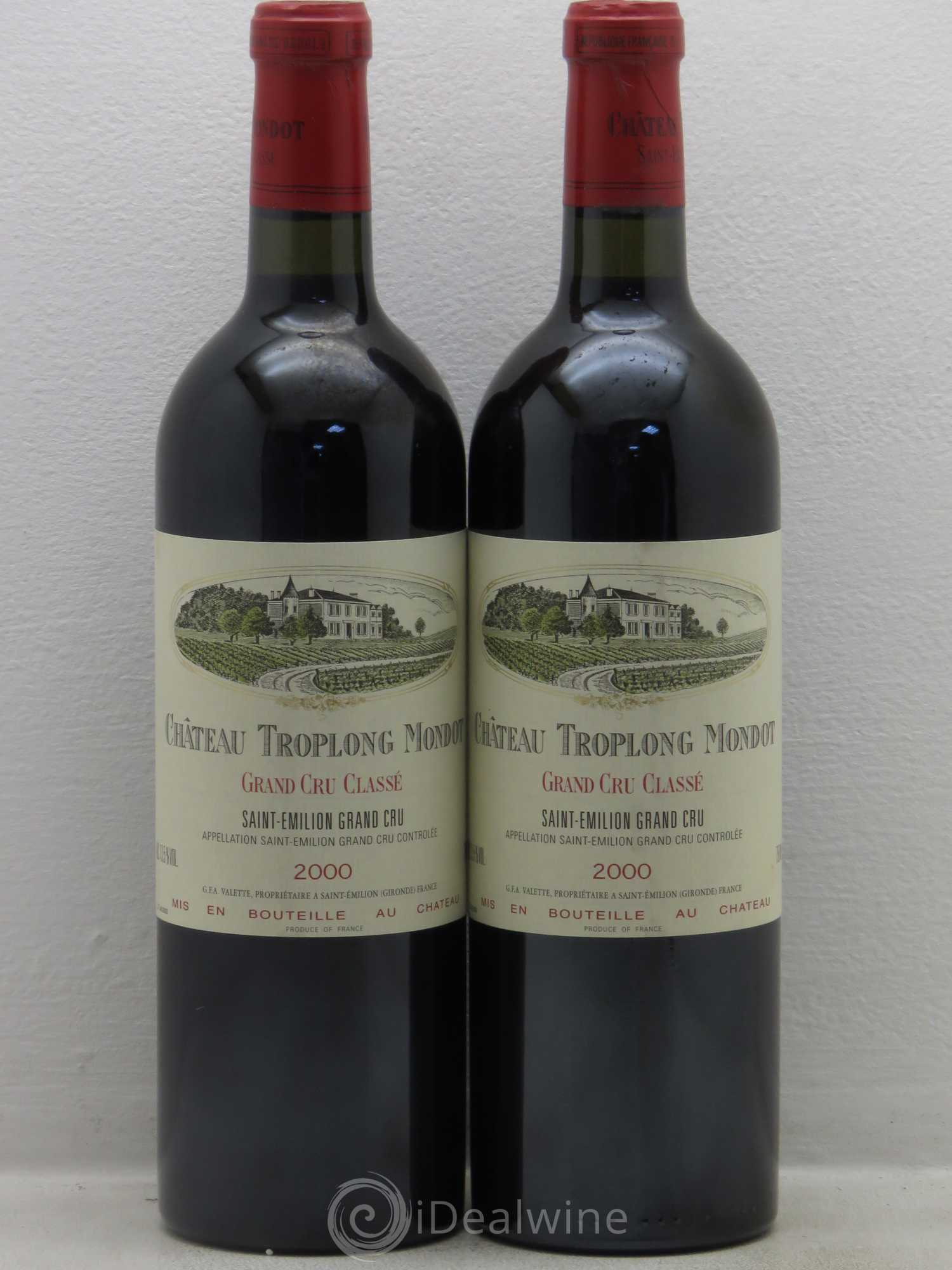 Château Troplong Mondot 1er Grand Cru Classé B 2000 - Lot de 2 bouteilles - 0