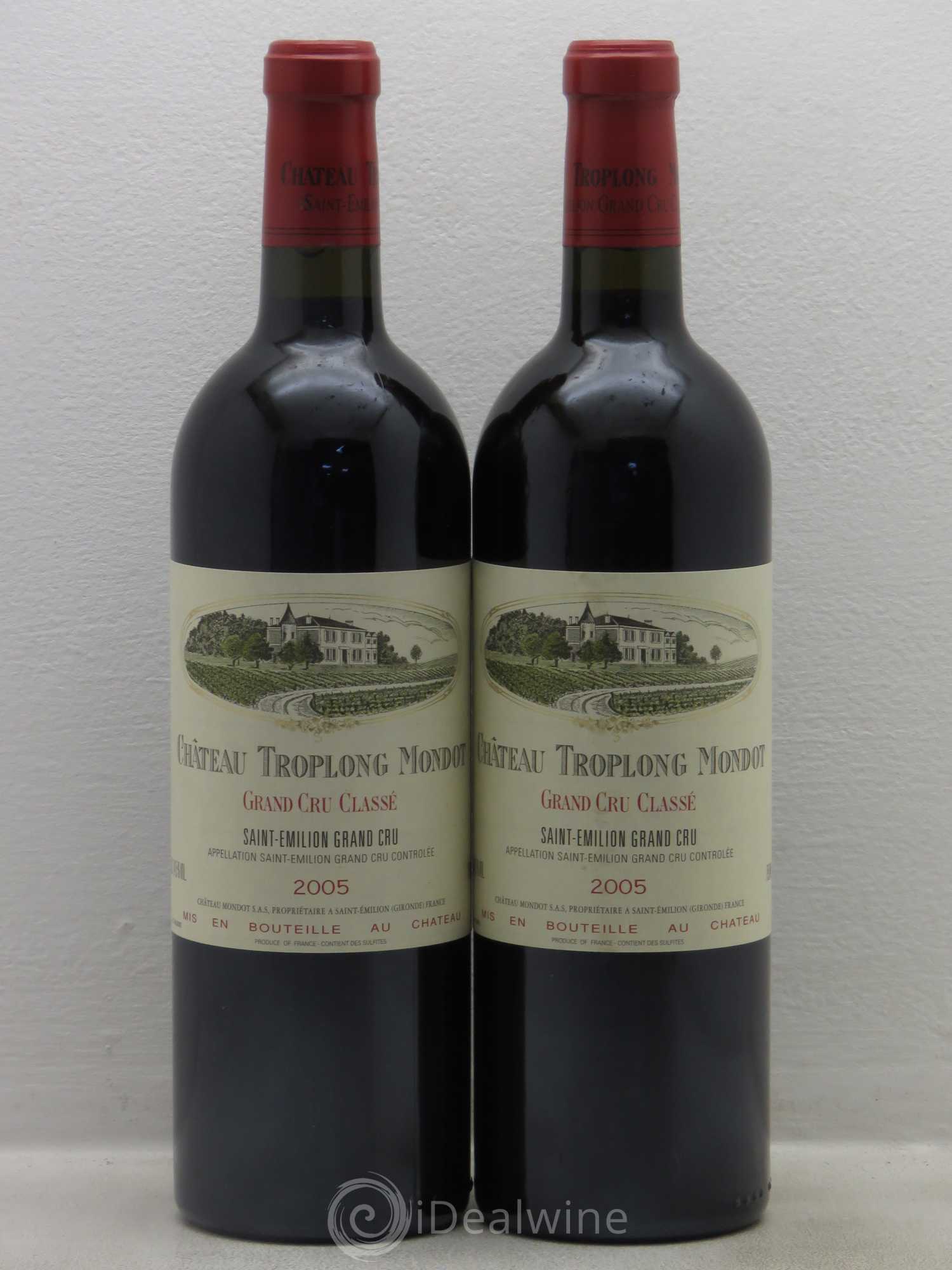 Château Troplong Mondot 1er Grand Cru Classé B 2005 - Lot de 2 bouteilles - 0