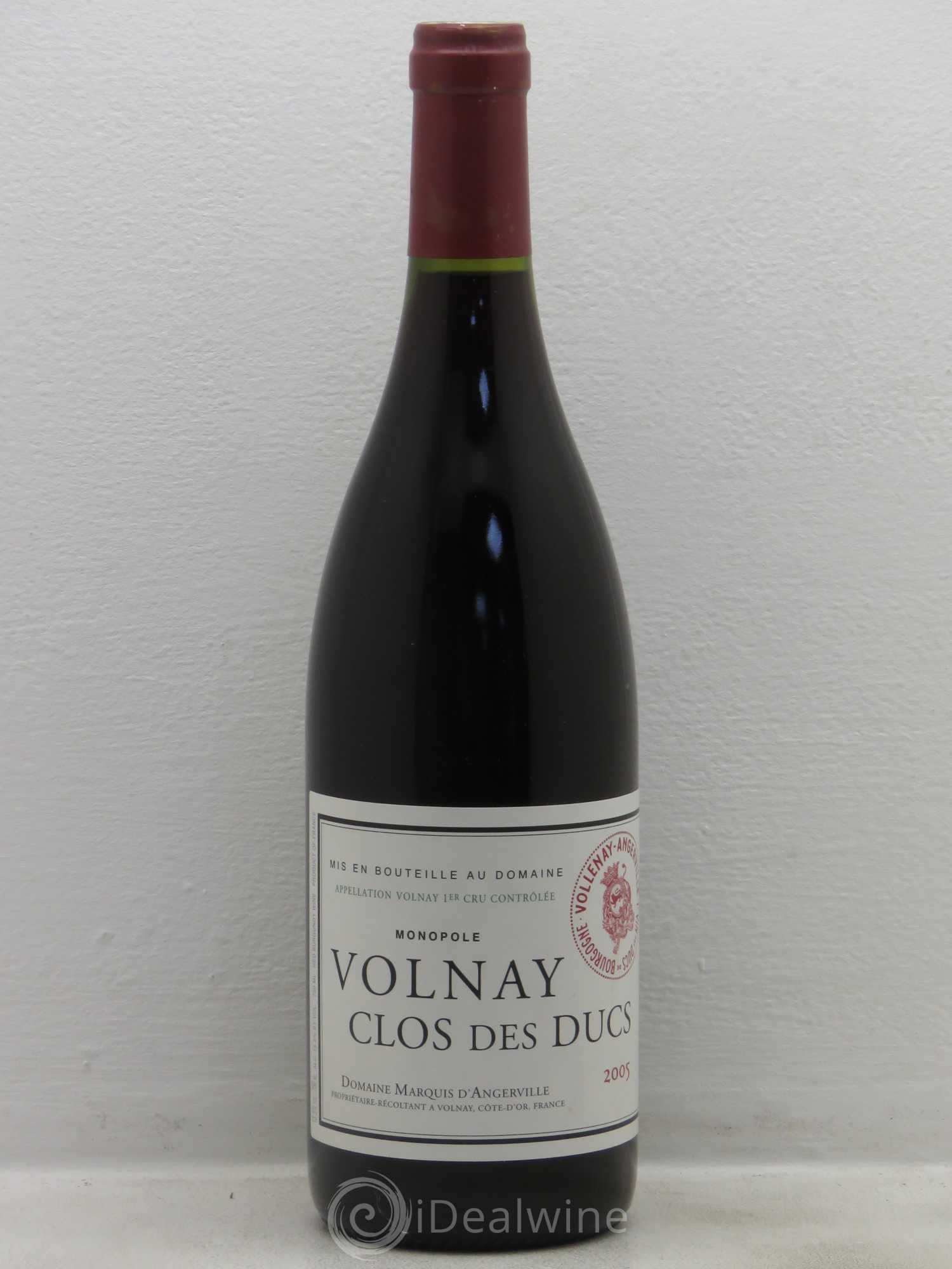 Volnay 1er Cru Clos des Ducs Marquis d'Angerville (Domaine) 2005 - Lot de 1 bouteille - 0