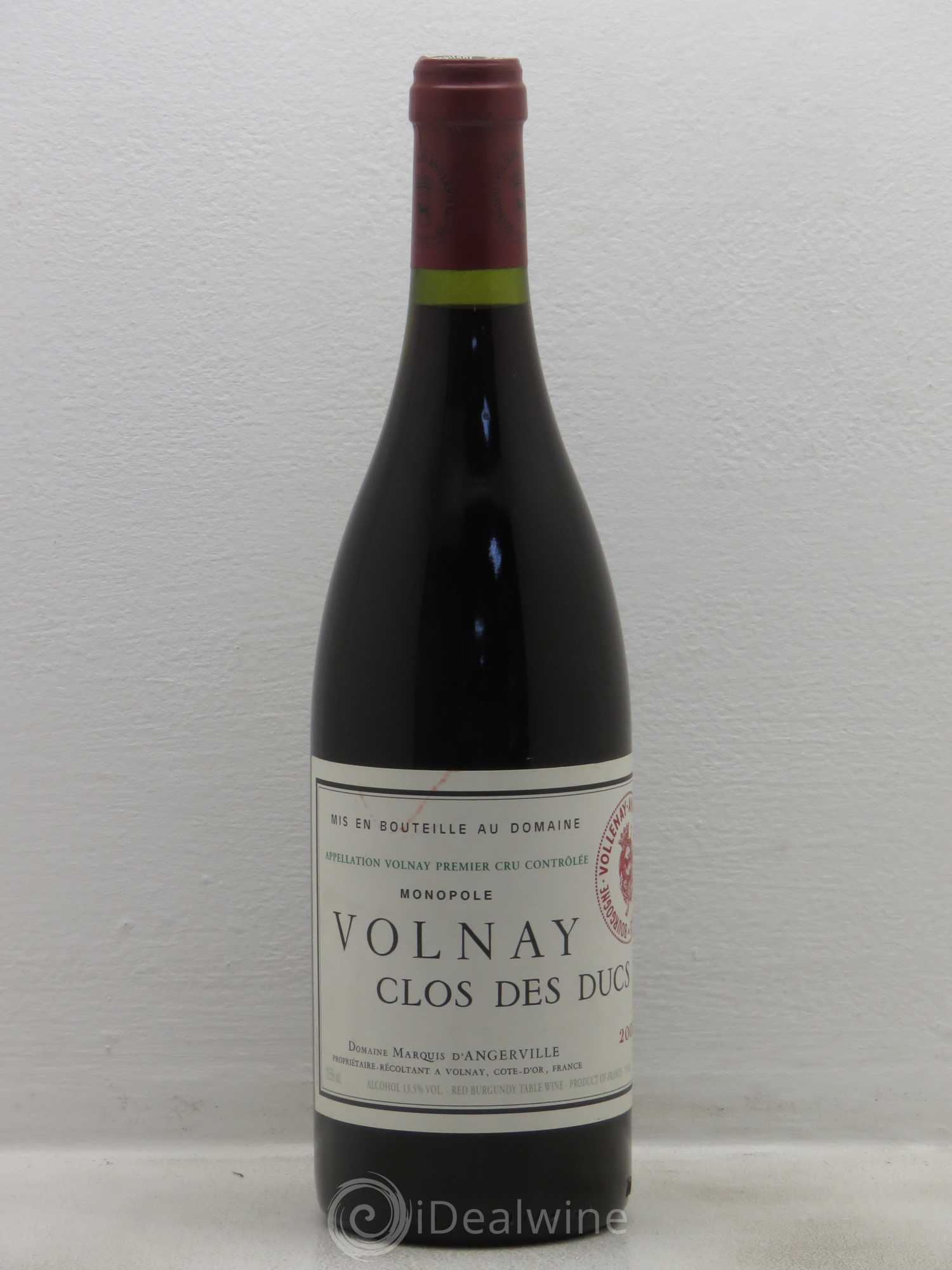 Volnay 1er Cru Clos des Ducs Marquis d'Angerville (Domaine) 2003 - Lot de 1 bouteille - 0