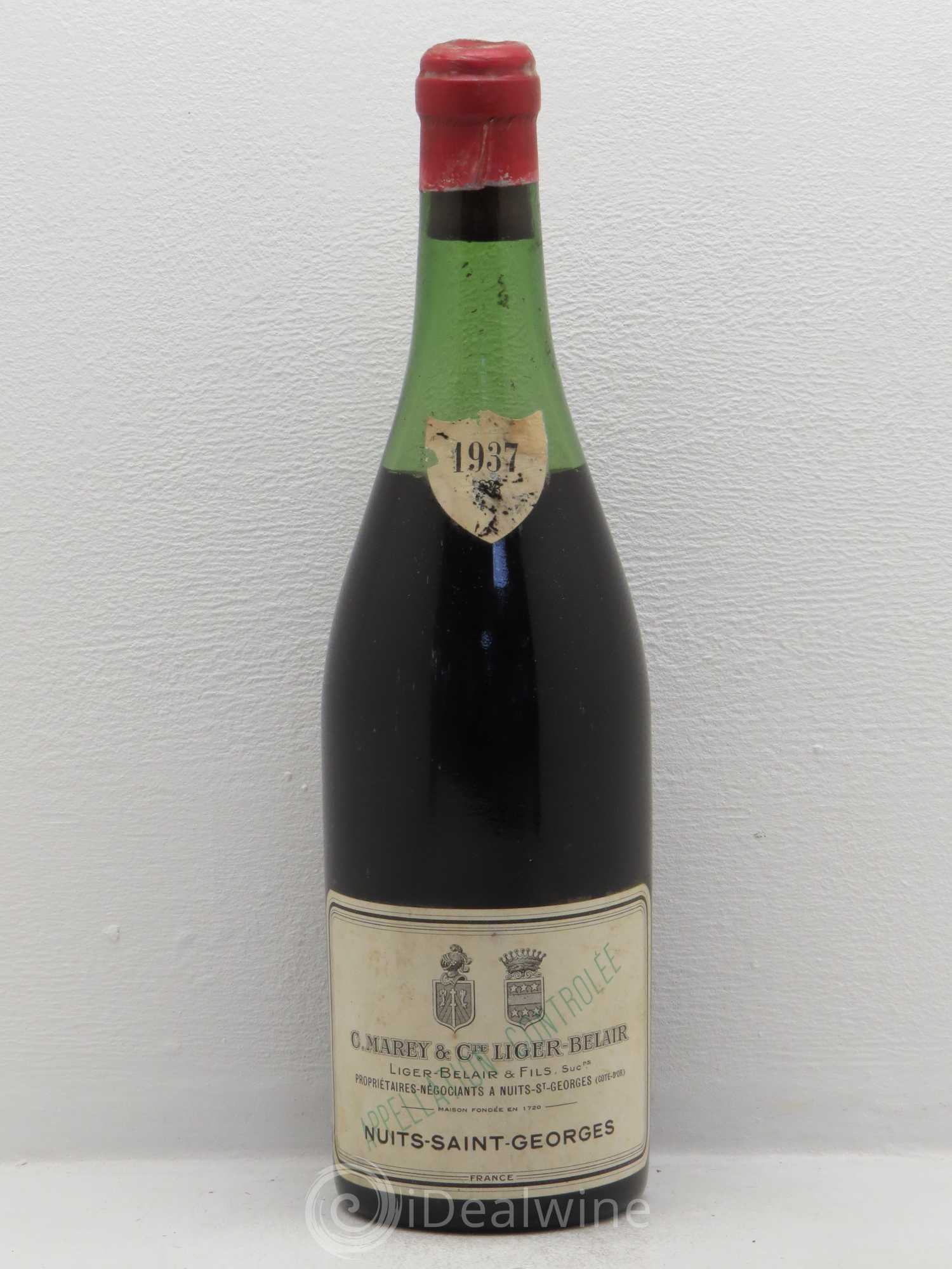 Nuits-Saint-Georges 1er Cru C.Marey& Comte Liger Belair 1937 - Posten von 1 Flasche - 0