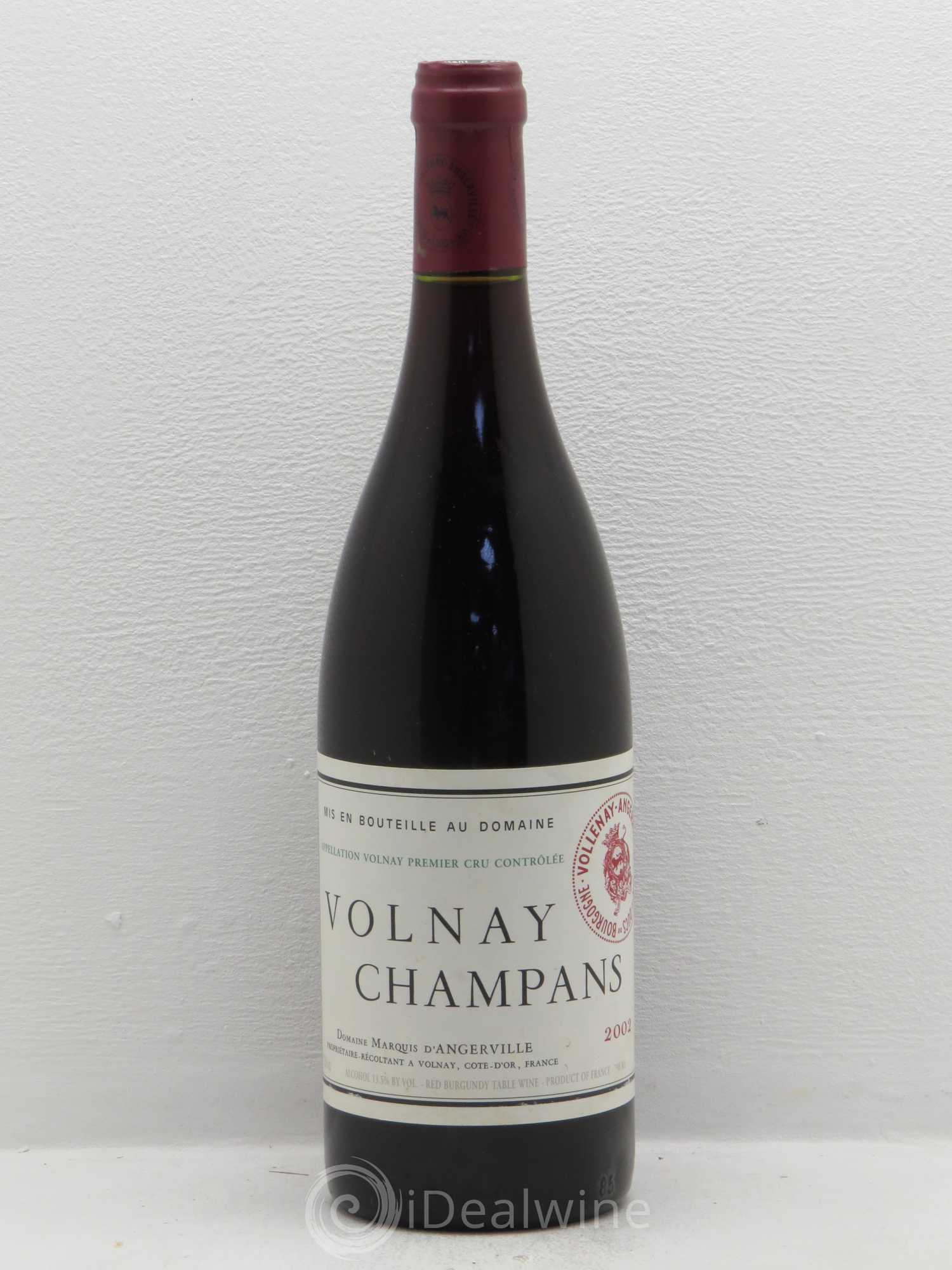 Volnay 1er Cru Champans Marquis d'Angerville (Domaine) 2002 - Lot de 1 bouteille - 0