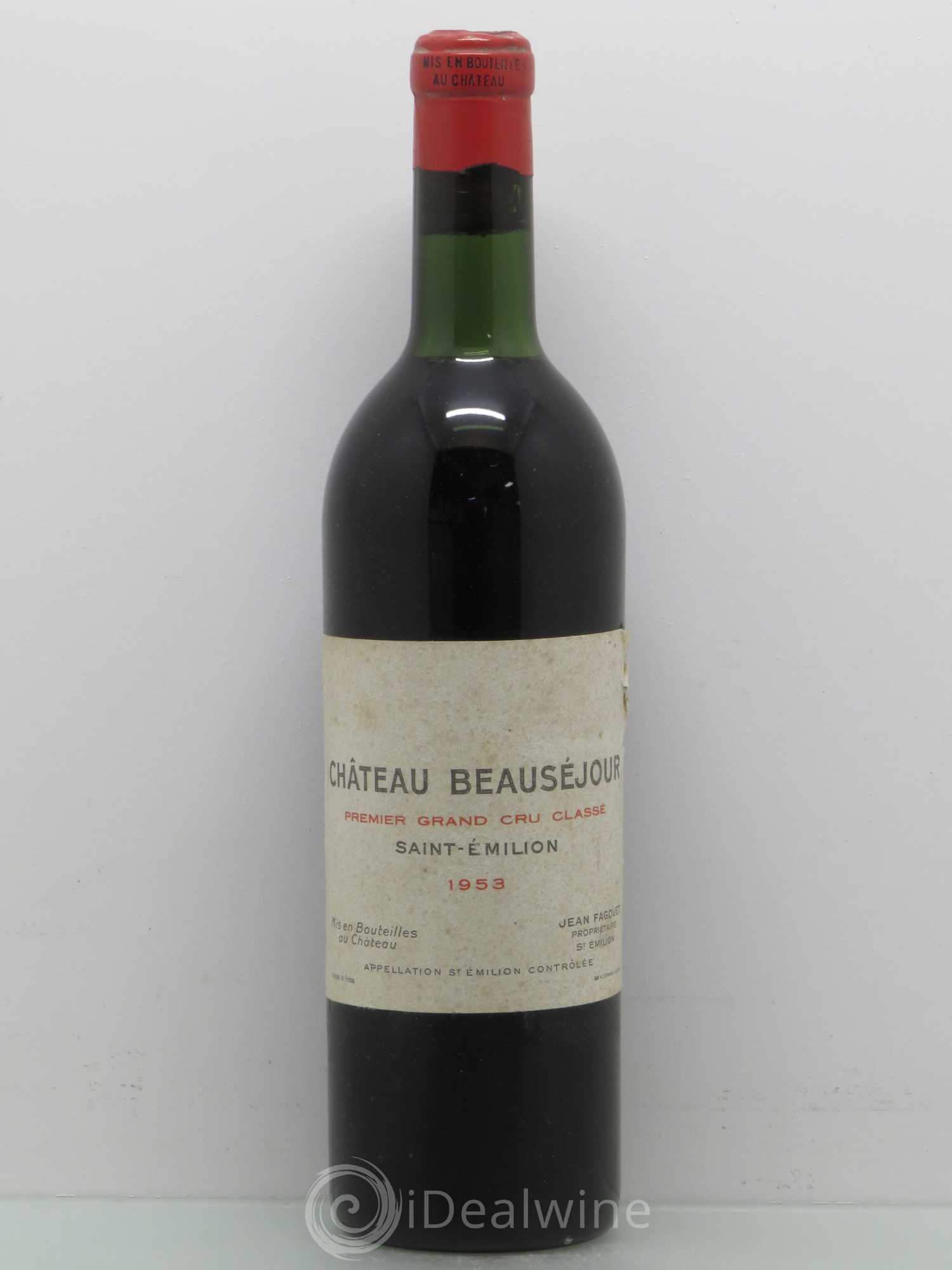 Château Beauséjour (Duffau-Lagarrosse) 1er Grand Cru Classé B 1953 - Lot de 1 bouteille - 0