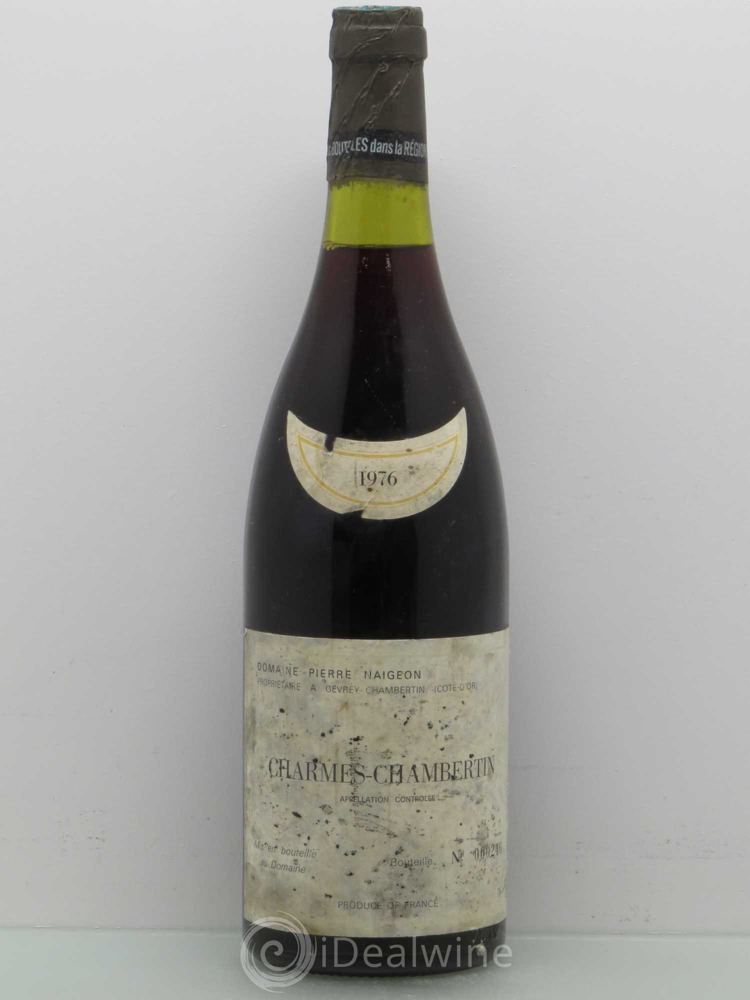 Charmes-Chambertin Grand Cru Pierre Naigeon (Domaine) 1976 - Lot de 1 bouteille - 0