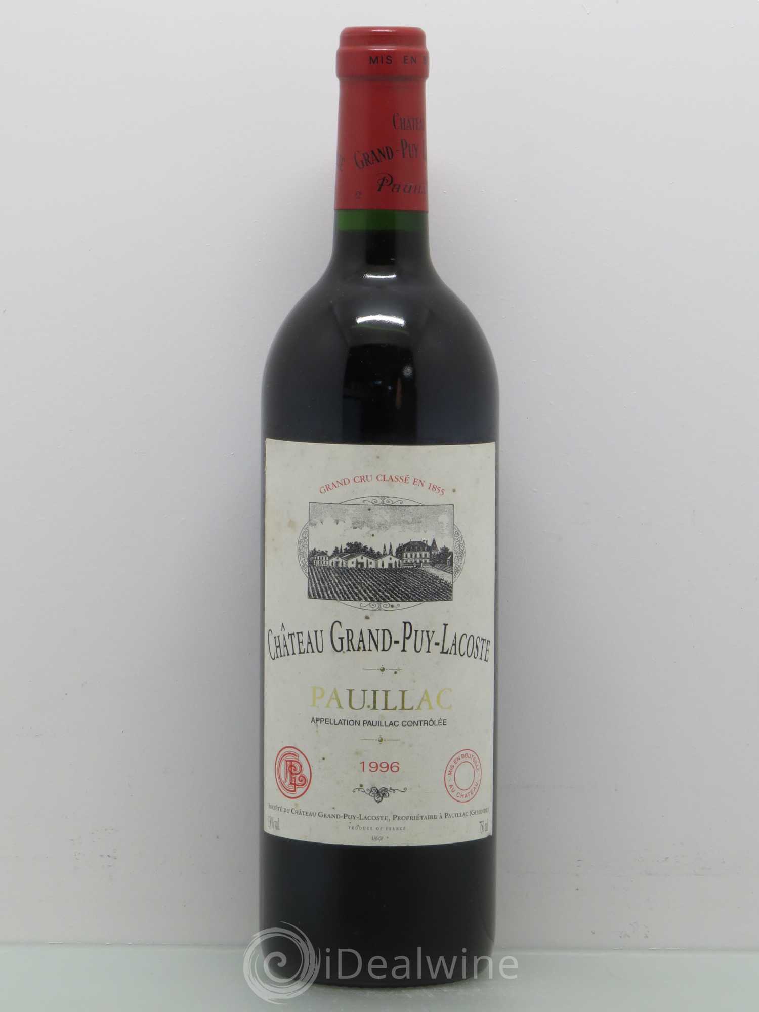 Château Grand Puy Lacoste 5ème Grand Cru Classé 1996 - Lot de 1 bouteille - 0
