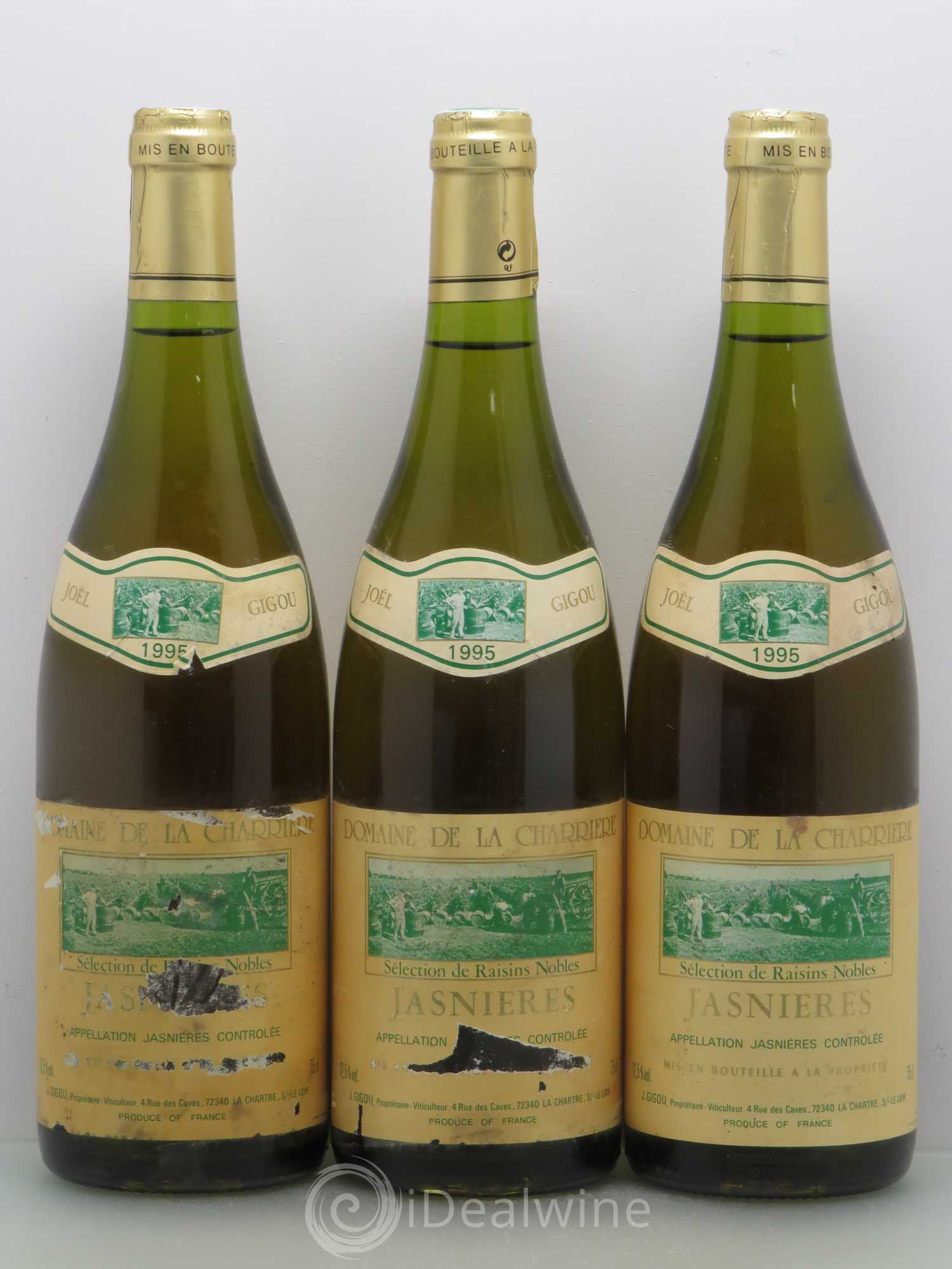 Jasnières Domaine de la Charriere 1995 - Posten von 3 Flaschen - 0