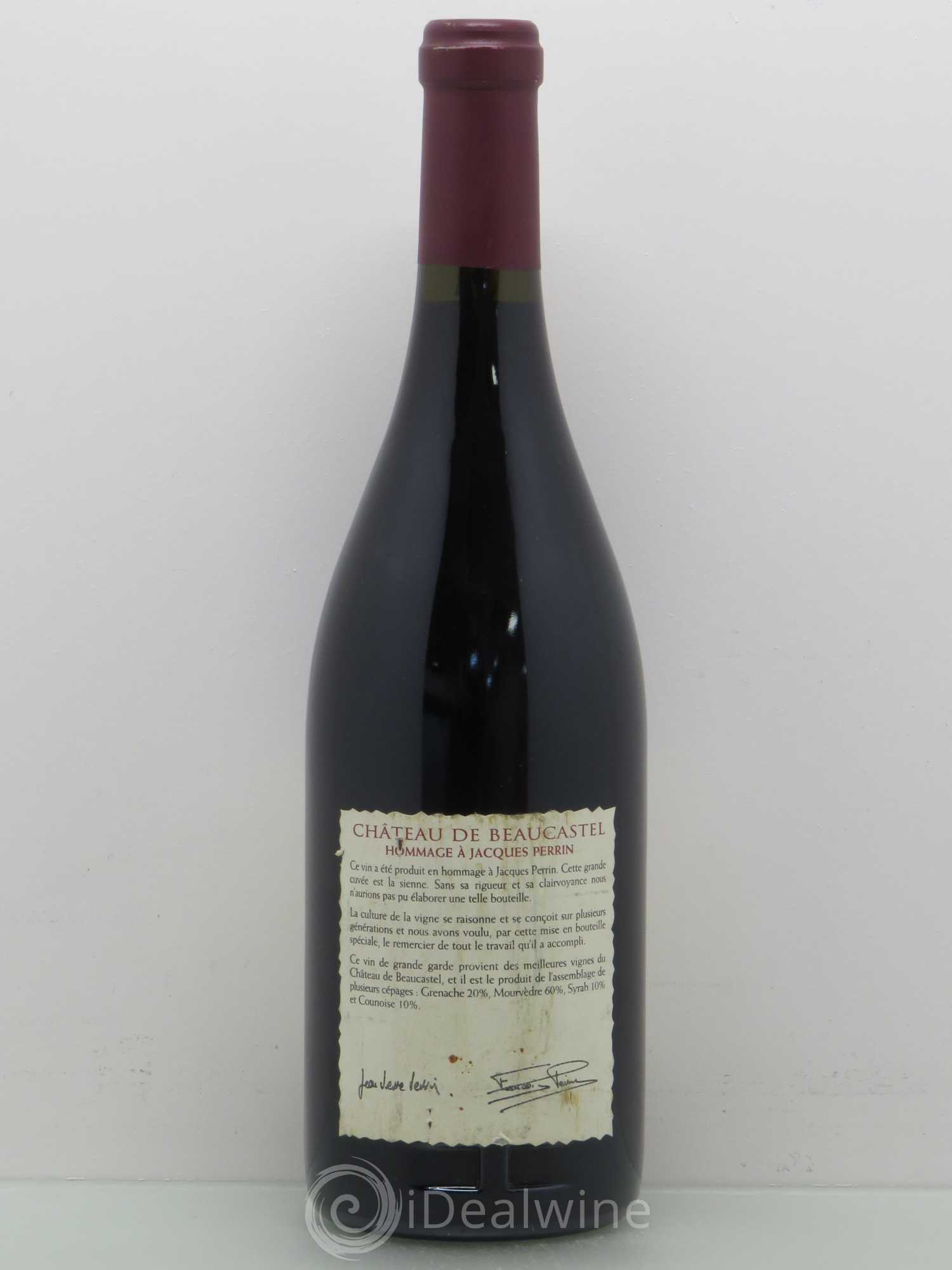 Châteauneuf-du-Pape Château de Beaucastel Hommage à Jacques Perrin Famille Perrin 2001 - Lot de 1 bouteille - 1