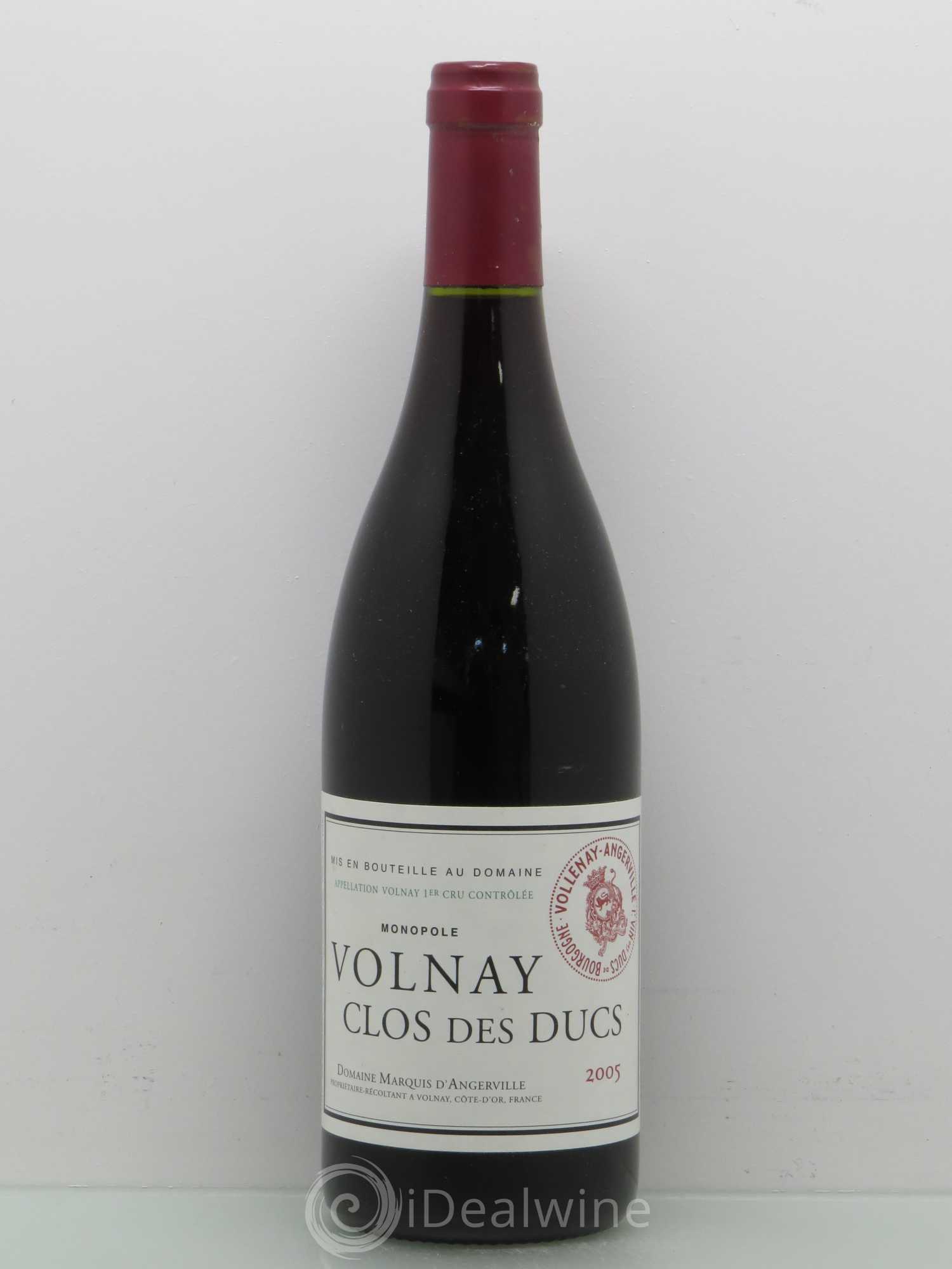 Volnay 1er Cru Clos des Ducs Marquis d'Angerville (Domaine) 2005 - Posten von 1 Flasche - 0