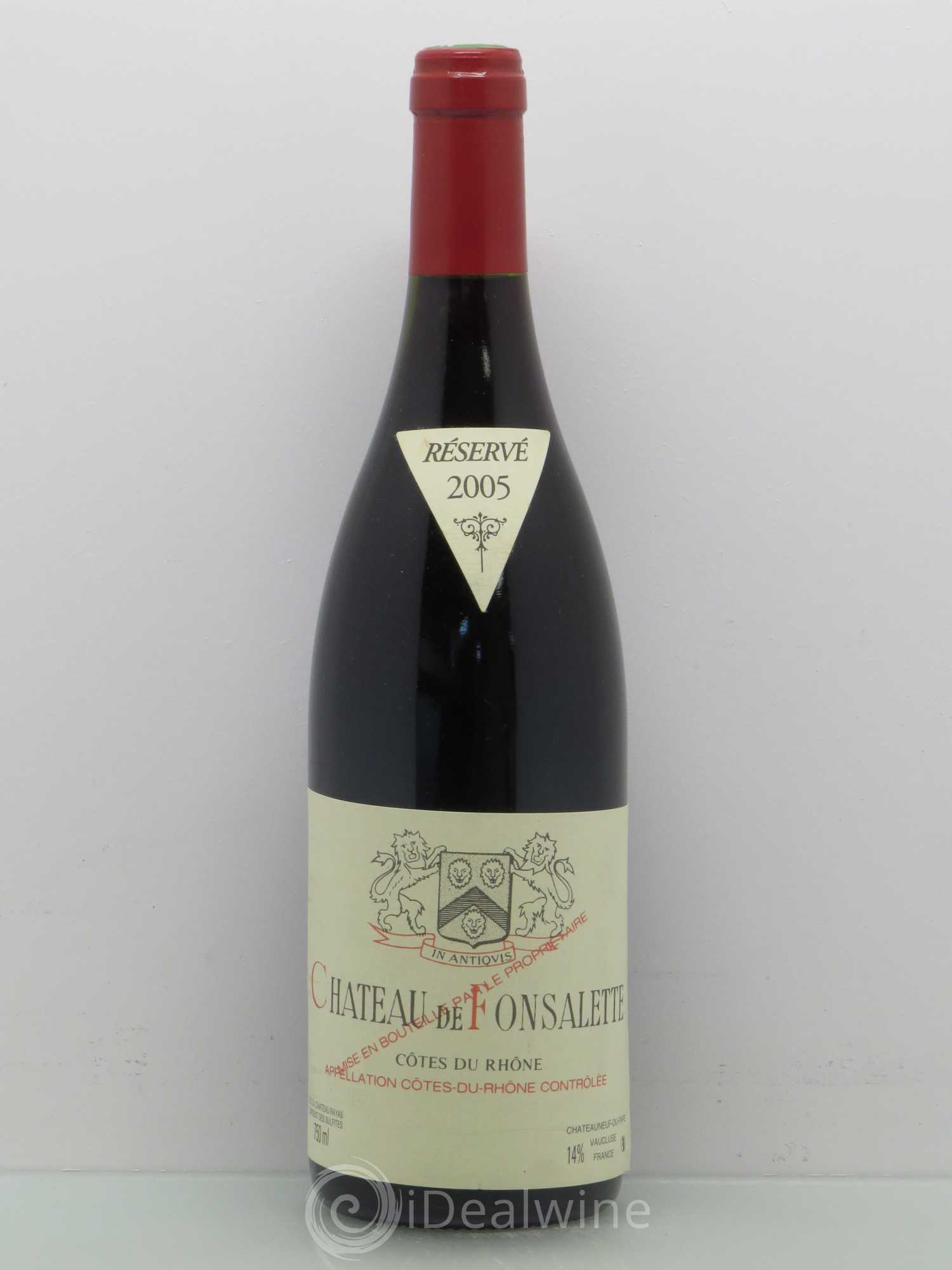Côtes-du-Rhône Château de Fonsalette Emmanuel Reynaud 2005 - Lot de 1 bouteille - 0