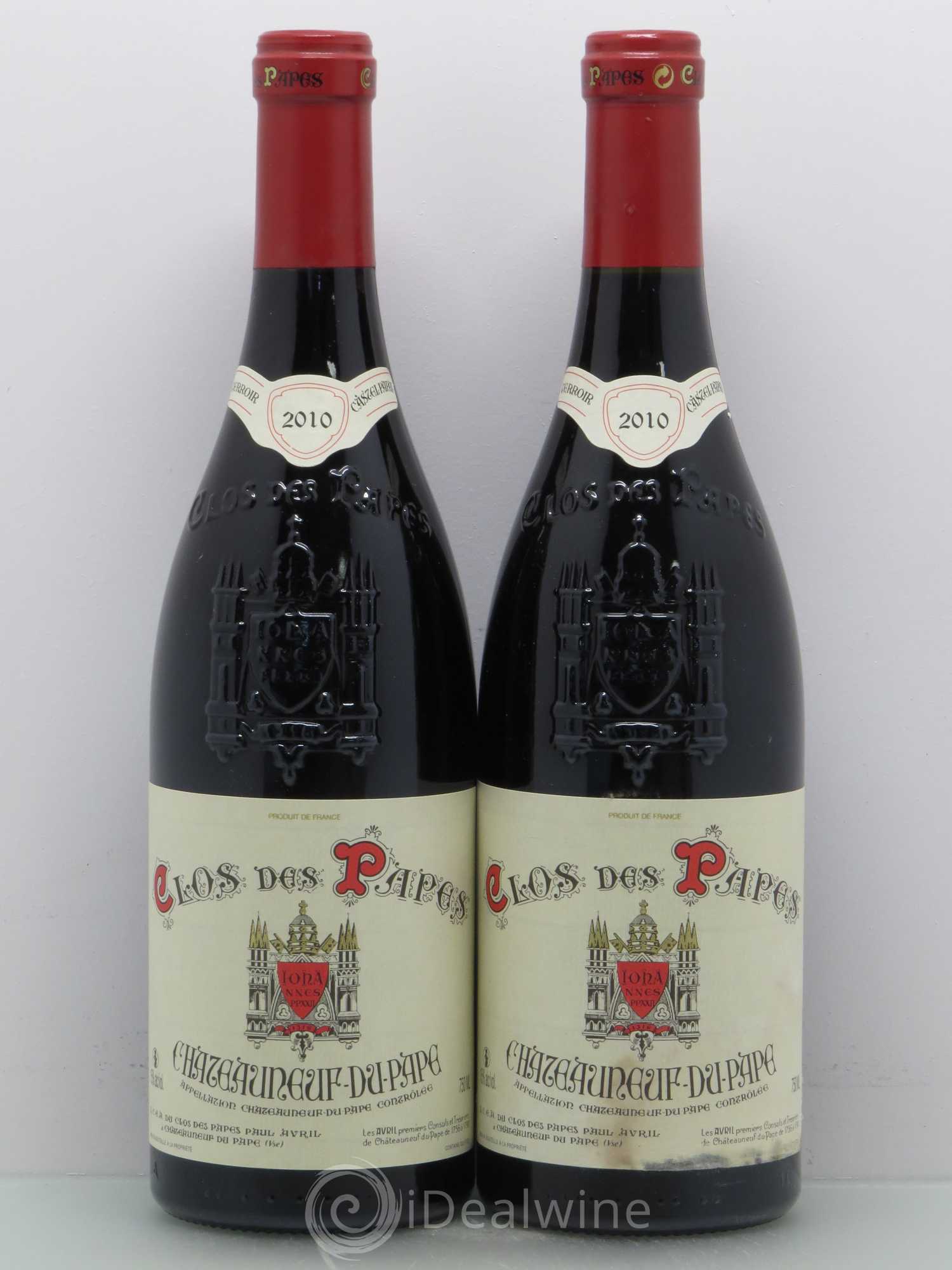 Châteauneuf-du-Pape Clos des Papes - Paul Avril 2010 - Lot de 2 bouteilles - 0
