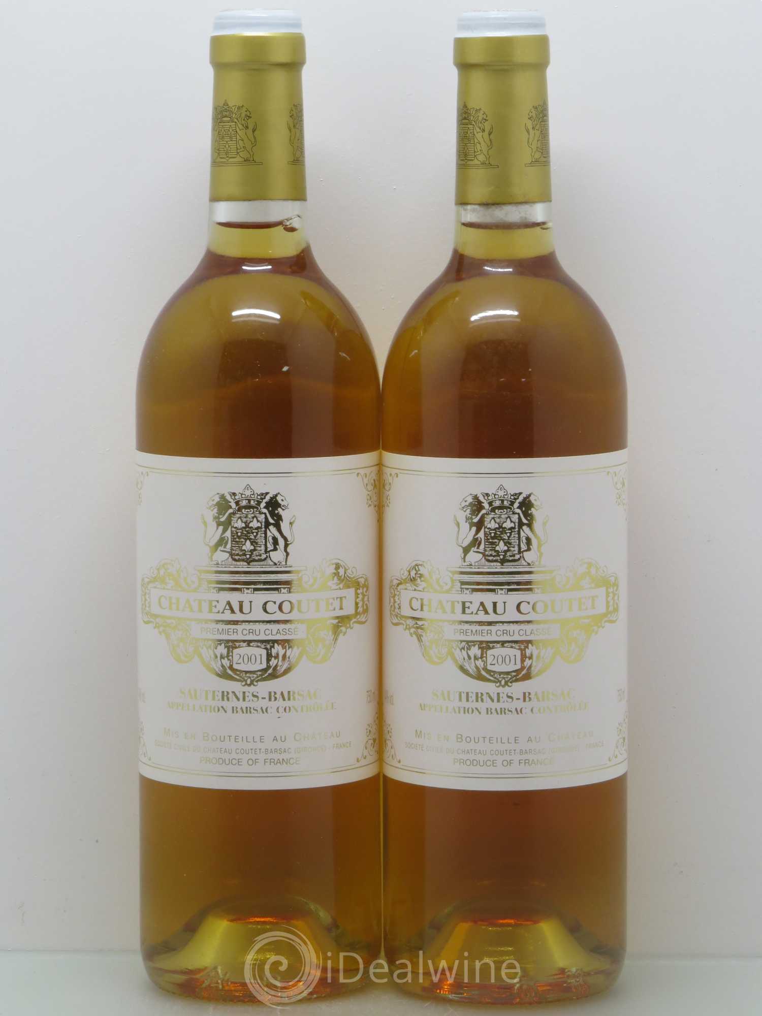 Château Coutet 1er Grand Cru Classé 2001 - Lotto di 2 bottiglie - 0