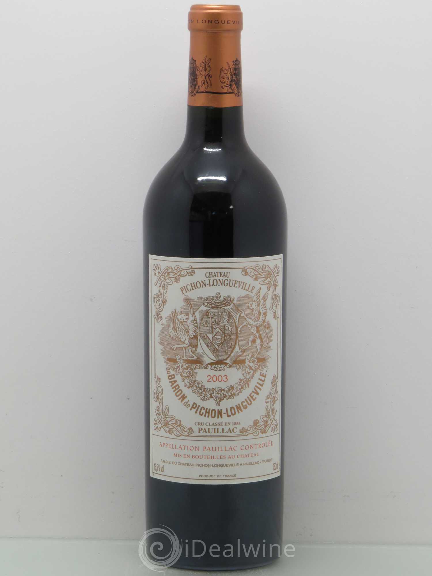 Pichon Longueville Baron 2ème Grand Cru Classé 2003 - Lot de 1 bouteille - 0