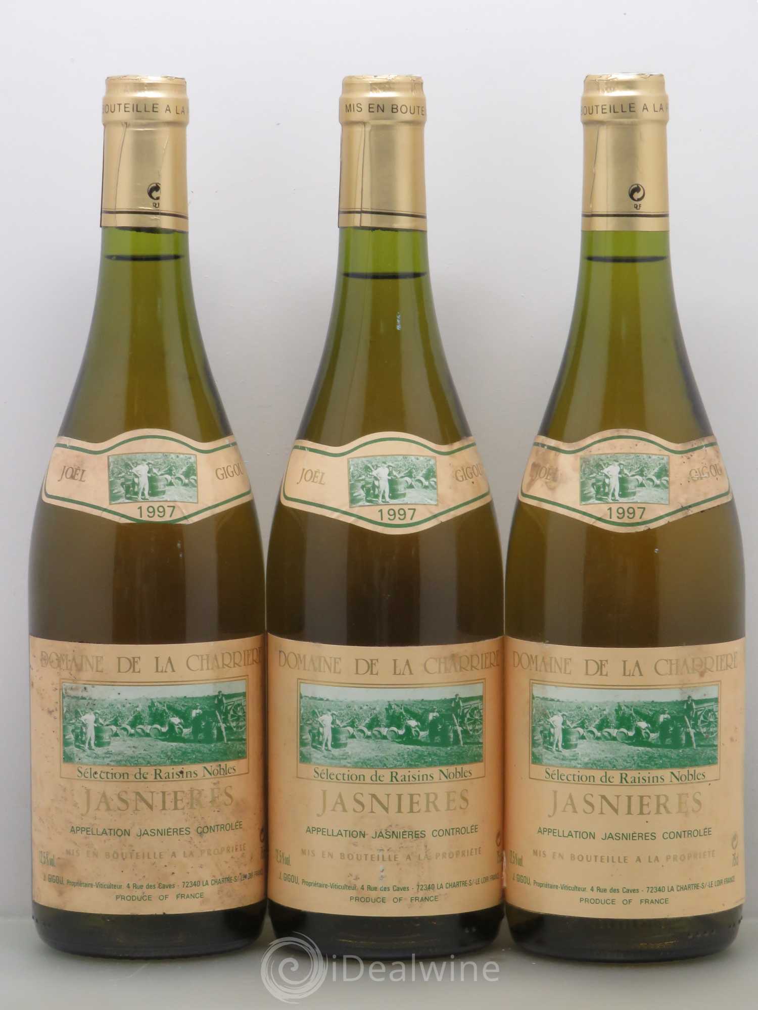 Jasnières Selection Grains Nobles J. Guigou Domaine De La Charrière 1997 - Posten von 3 Flaschen - 0