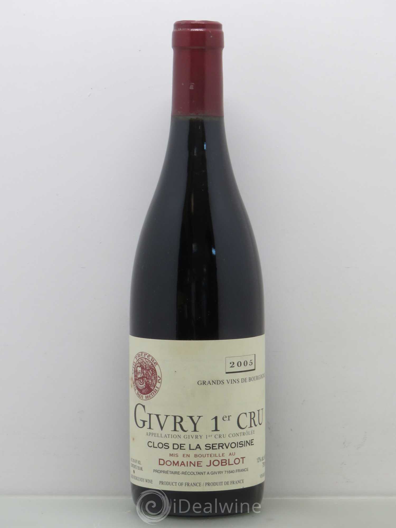 Givry 1er Cru Servoisine Joblot (Domaine) 2005 - Lot de 1 bouteille - 0