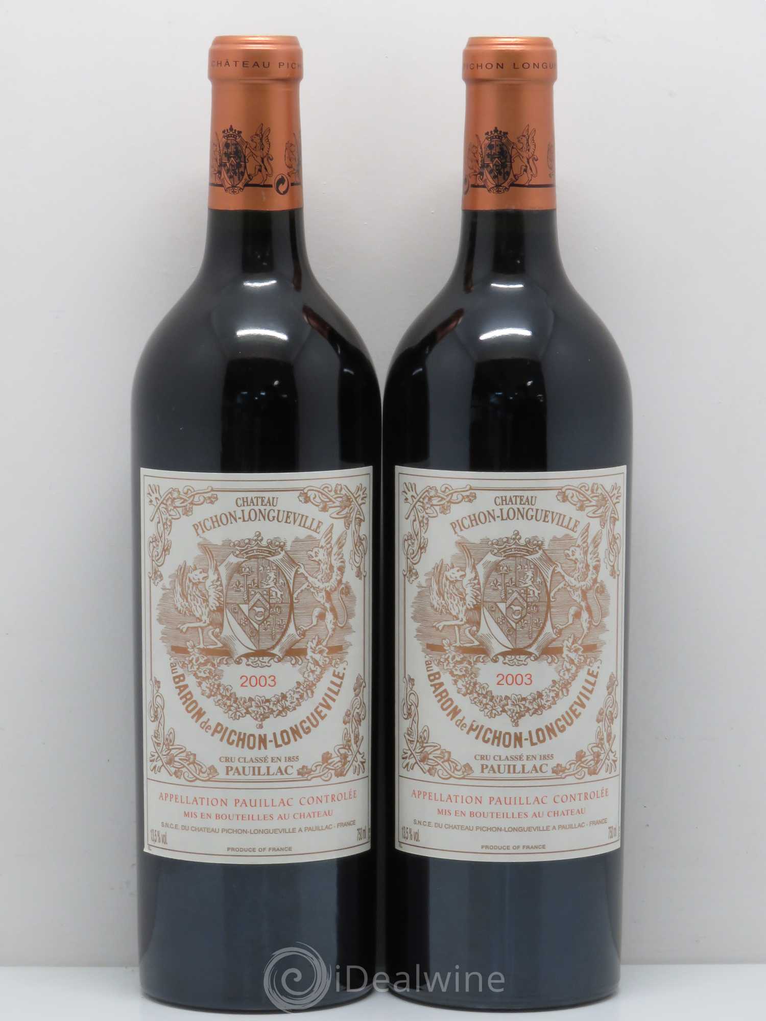 Pichon Longueville Baron 2ème Grand Cru Classé 2003 - Lot de 2 bouteilles - 0