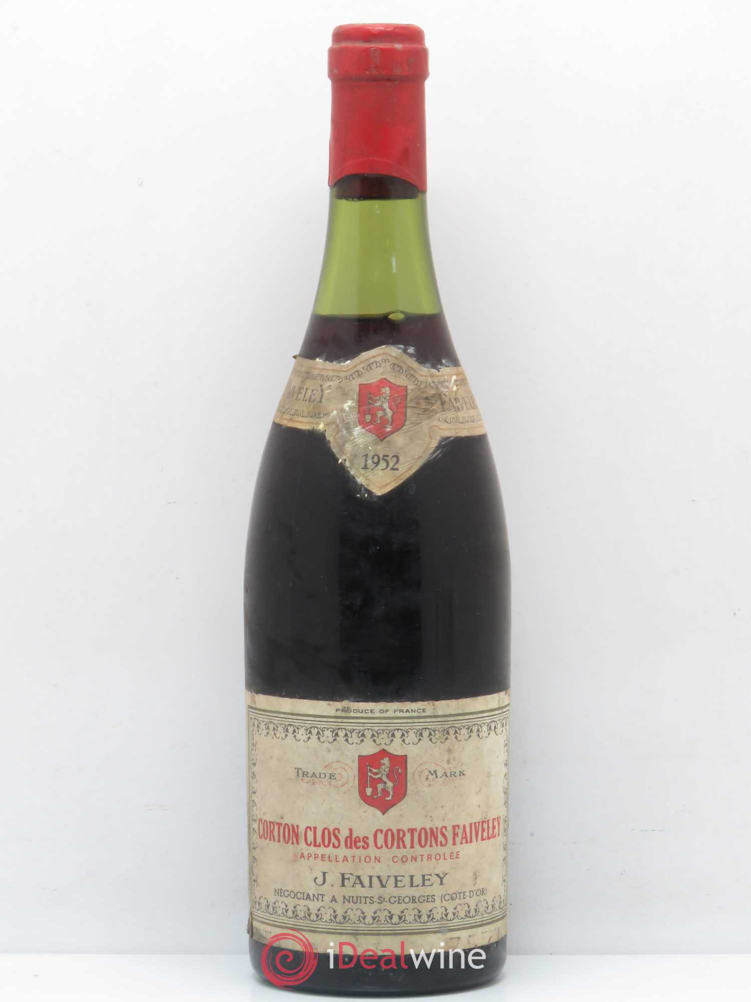 Corton Grand Cru Clos des Cortons Faiveley 1952 - Lot de 1 bouteille - 0