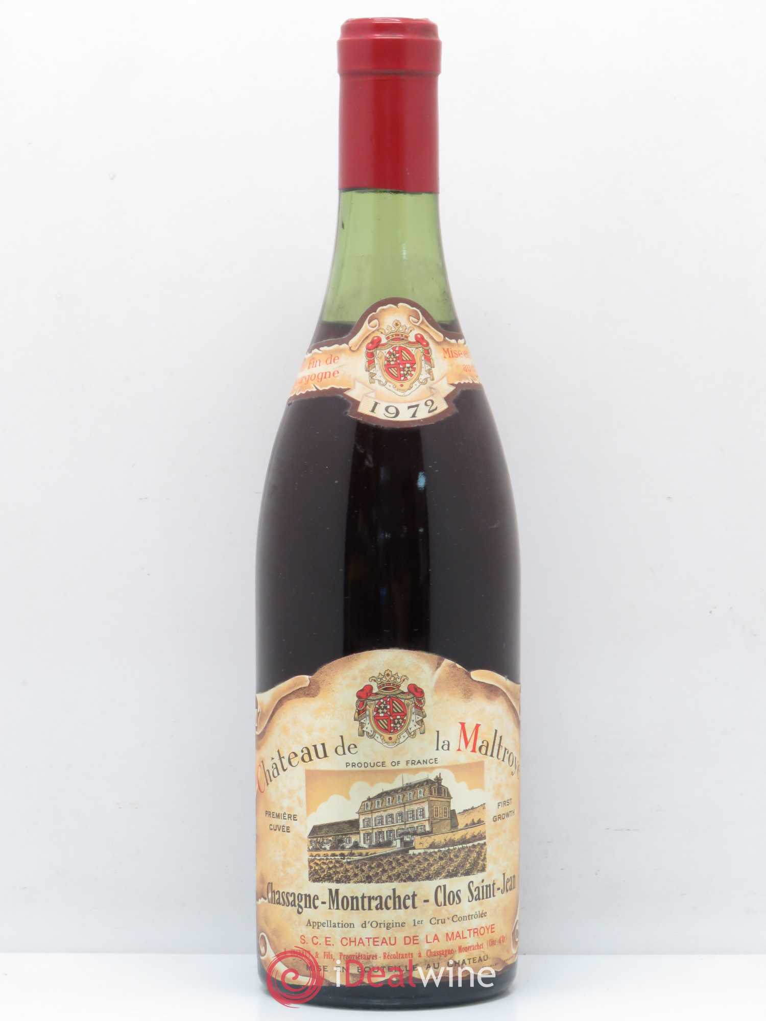Chassagne-Montrachet 1er Cru Clos Saint Jean Château de La Maltroye 1972 - Posten von 1 Flasche - 0