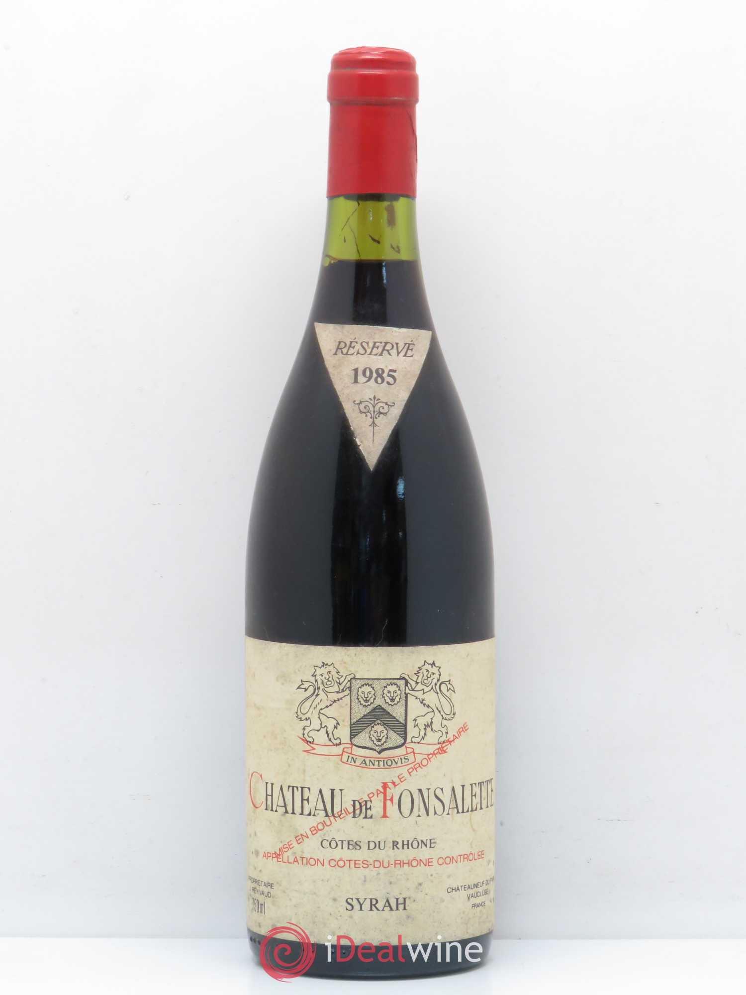 Côtes-du-Rhône Cuvée Syrah Château de Fonsalette 1985 - Lot de 1 bouteille - 0