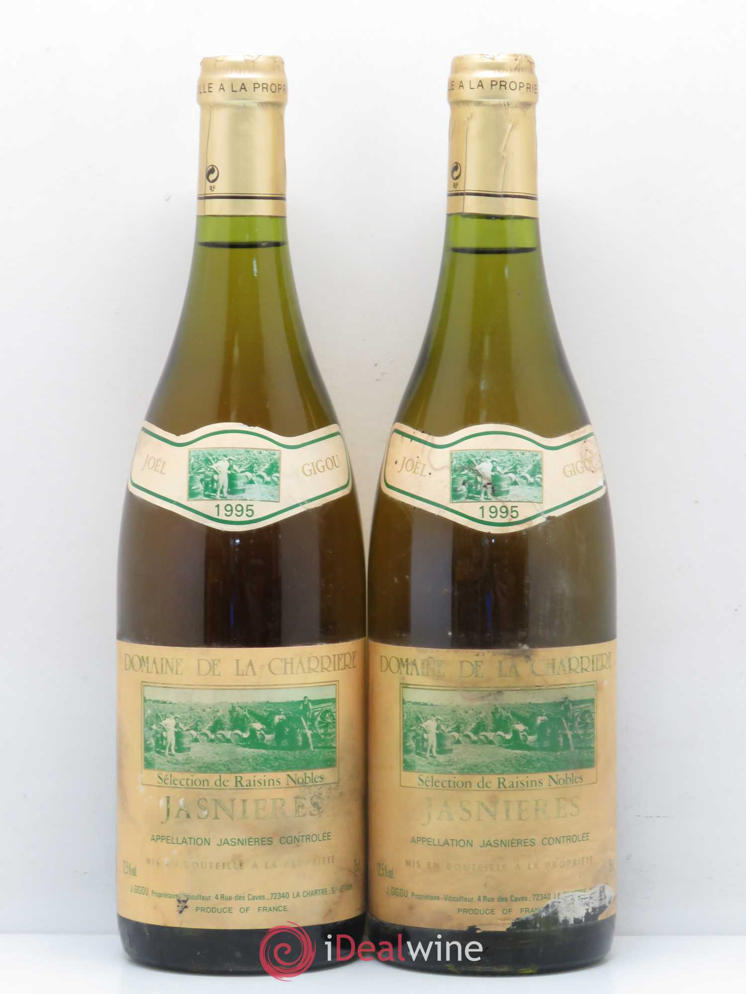 Jasnières Sélection de Raisins Nobles Domaine de La Charrière Gigou 1995 - Posten von 2 Flaschen - 0