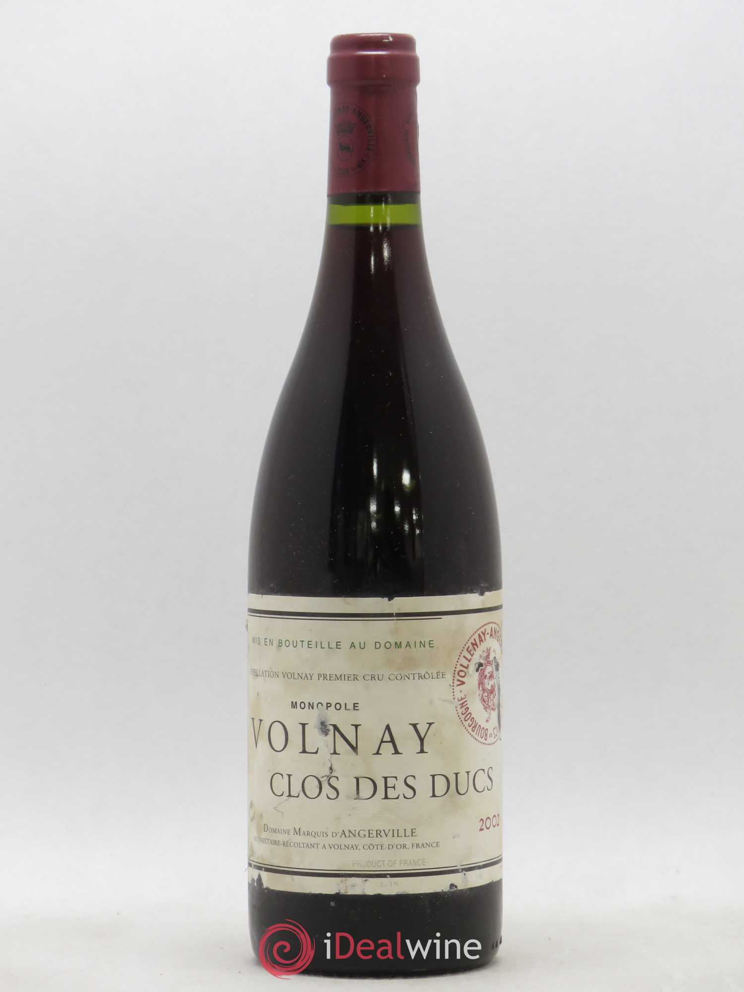 Volnay 1er Cru Clos des Ducs Marquis d'Angerville (Domaine) 2002 - Lot de 1 bouteille - 0