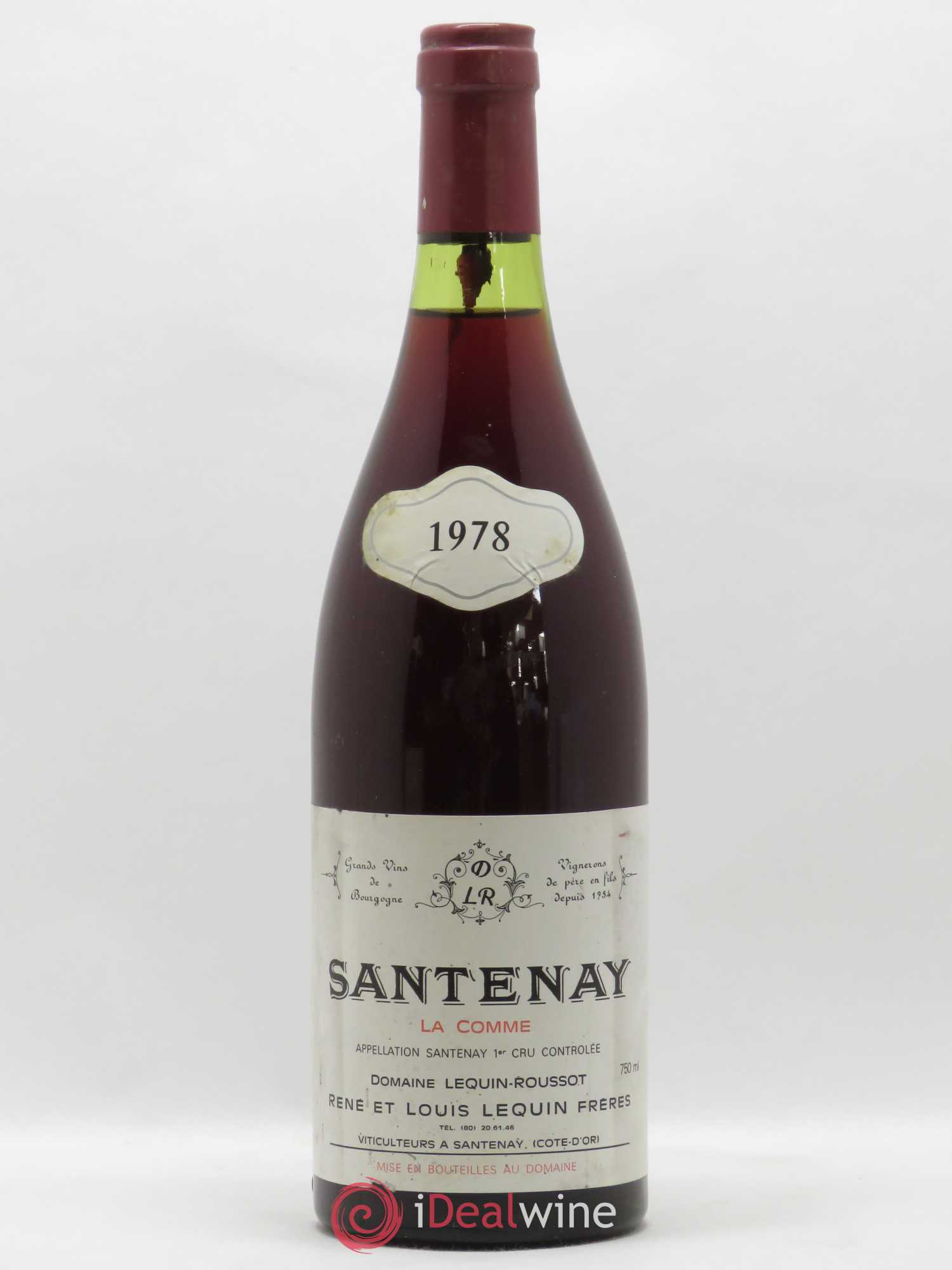 Santenay 1er Cru La Comme Domaine Lequin Roussot 1978 - Lot de 1 bouteille - 0
